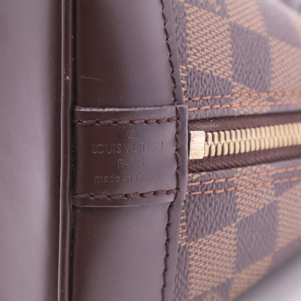 Alma Damier Ebene Coated Canvas Top Handle Bag