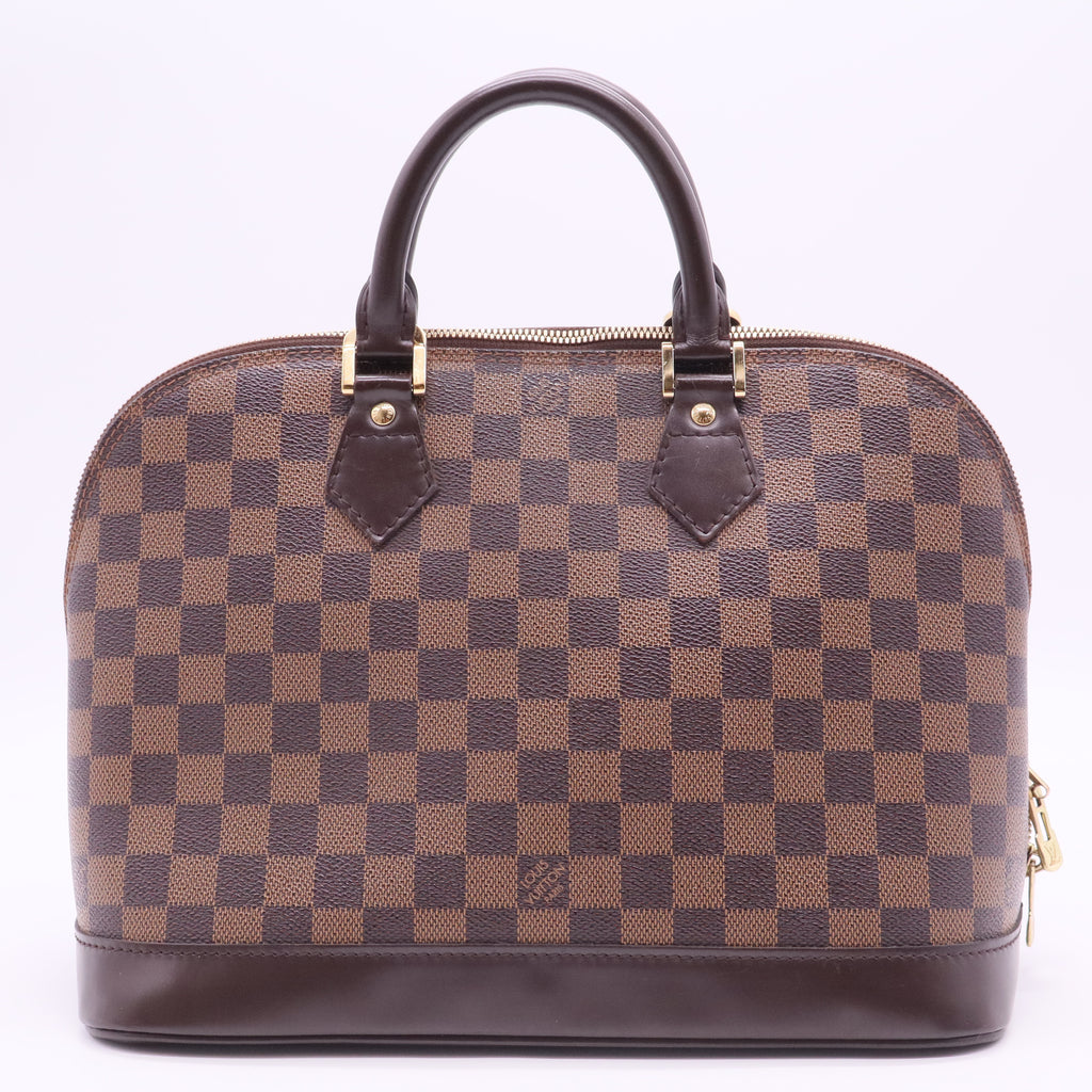 Alma Damier Ebene Coated Canvas Top Handle Bag