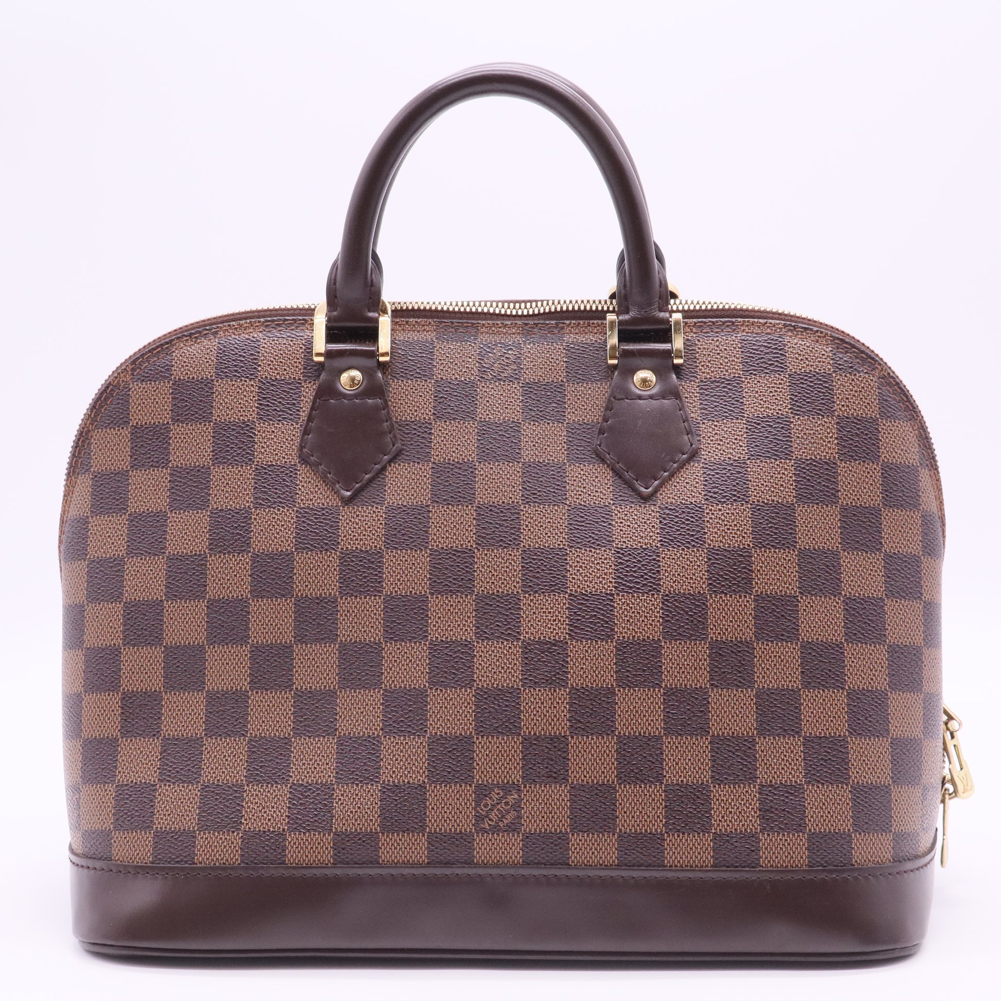 Alma Damier Ebene Coated Canvas Top Handle Bag