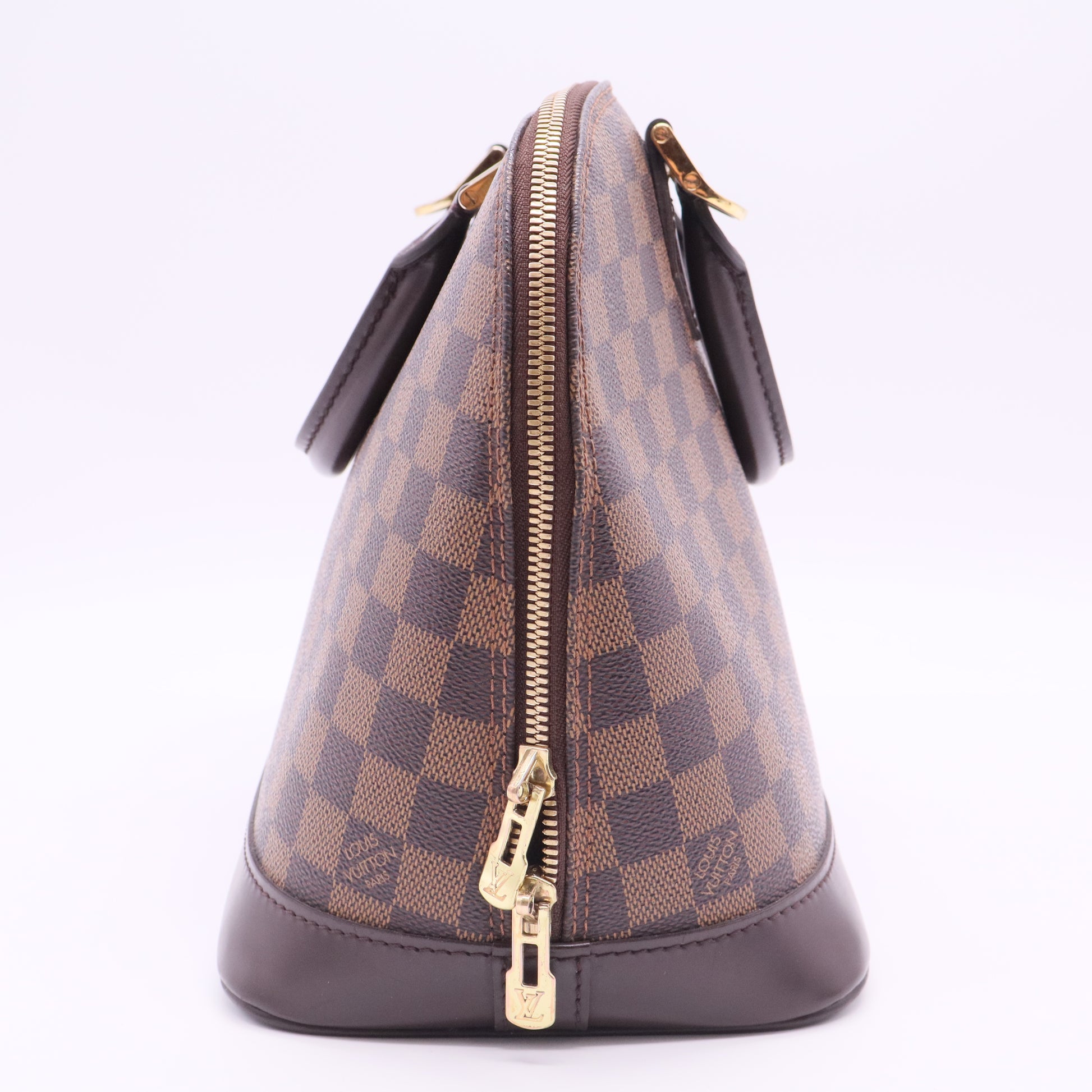 Alma Damier Ebene Coated Canvas Top Handle Bag