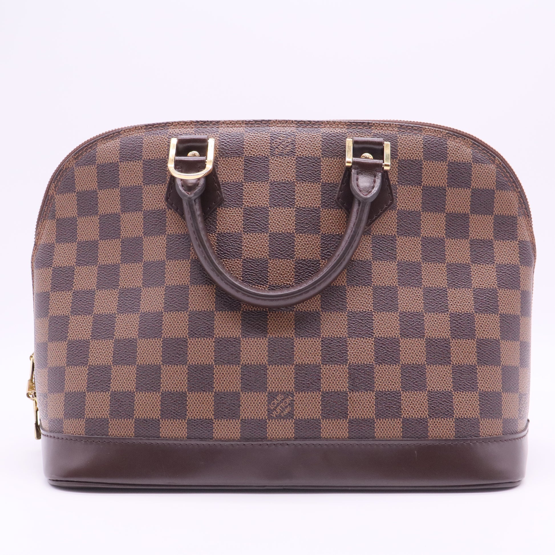 Alma Damier Ebene Coated Canvas Top Handle Bag