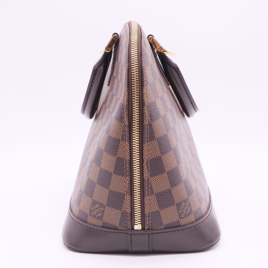 Alma Damier Ebene Coated Canvas Top Handle Bag