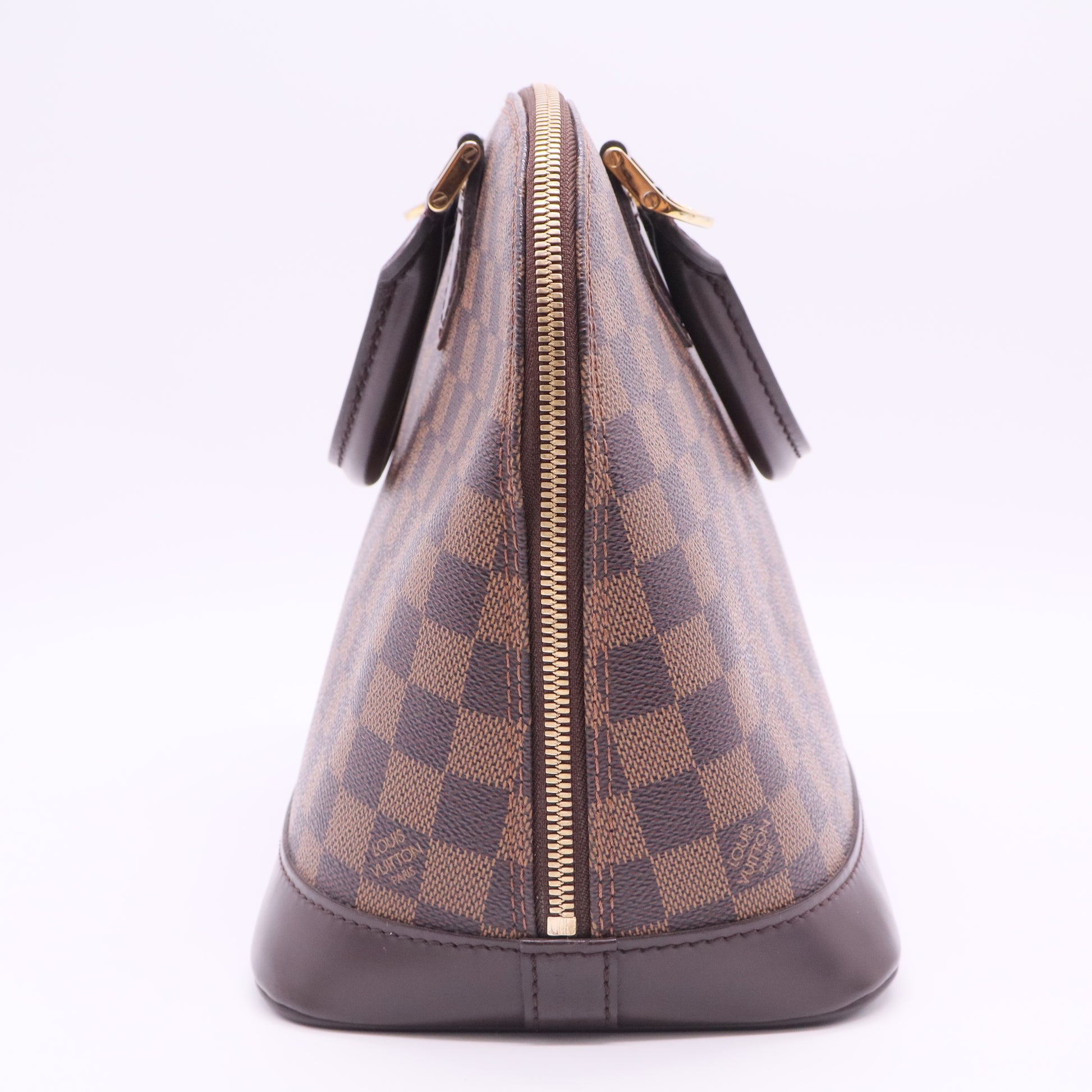 Alma Damier Ebene Coated Canvas Top Handle Bag