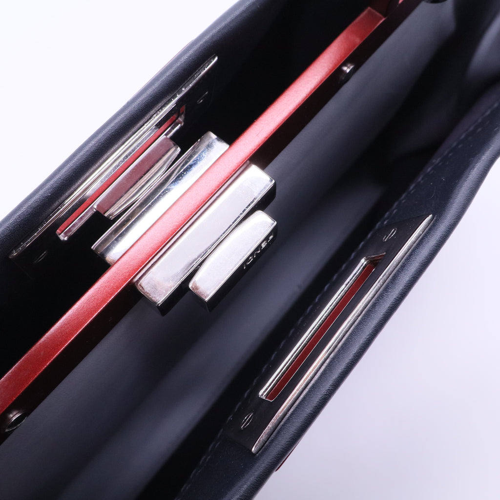 Vitello Seta Shiny Nappa Medium Peekaboo Iconic Satchel Blue Notte Ardesia