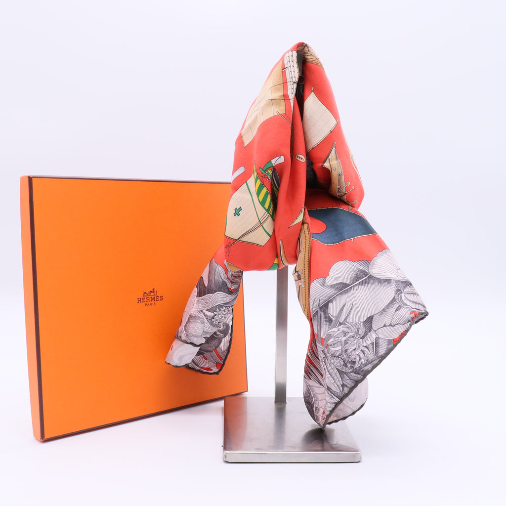 Hermes Jardin Creole Silk Scarf Twins