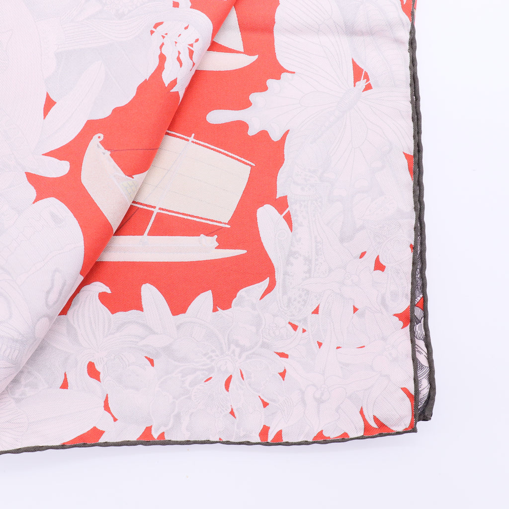 Hermes Jardin Creole Silk Scarf Twins