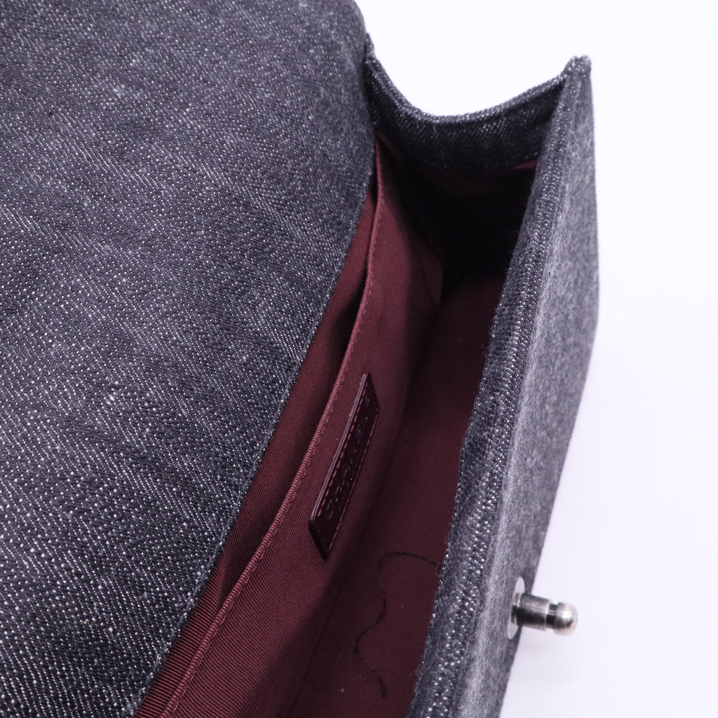 Gray Old Medium Quilted Denim Boy Flap Brown Dark grey