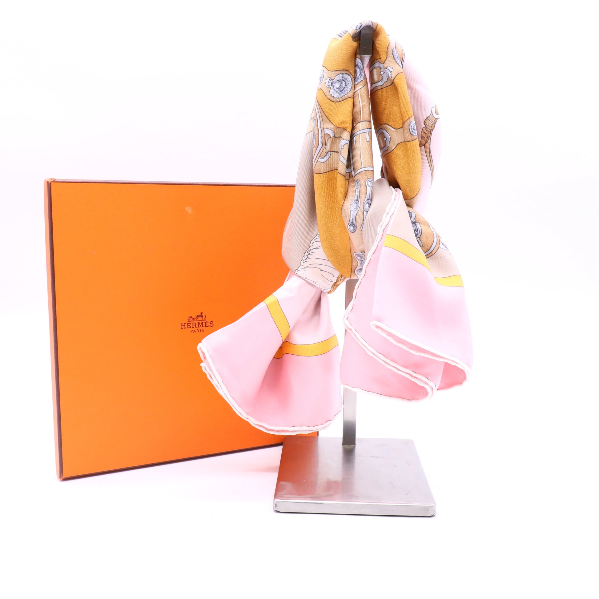 Hermès Face au Large Silk Scarf Twins