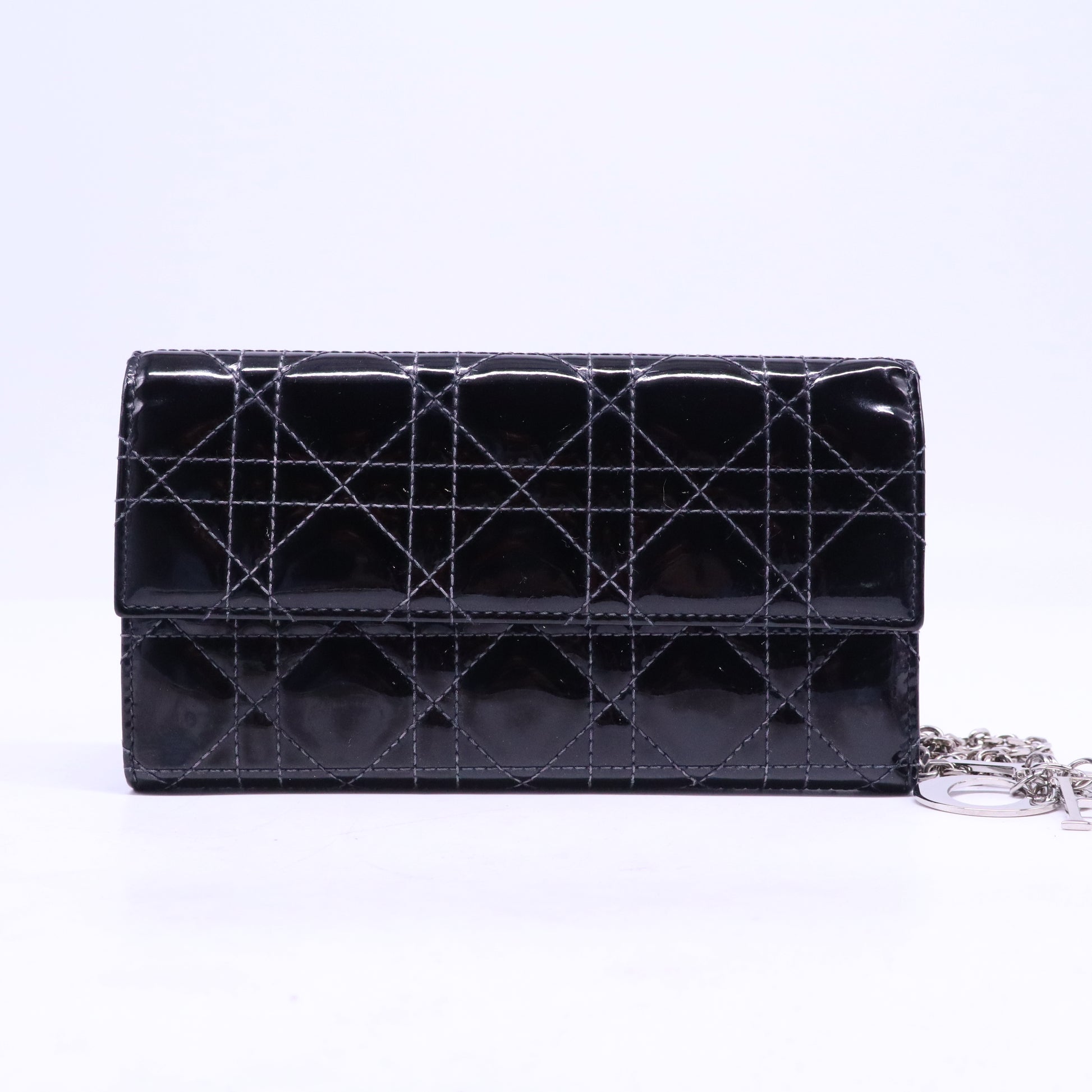Patent Cannage Rendez-vous Chain Wallet Black W20718