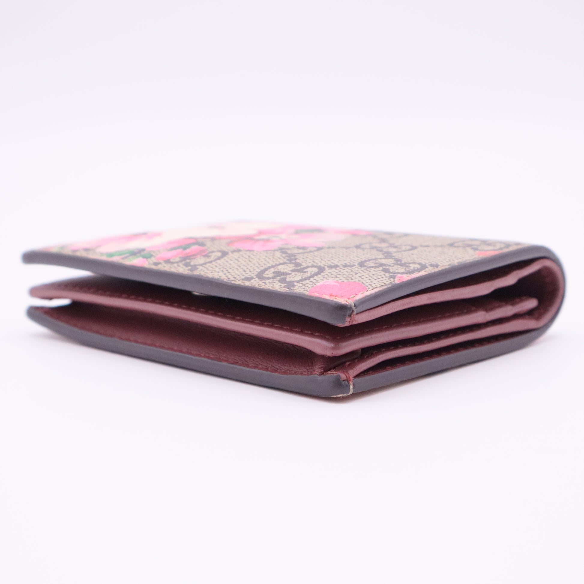 Flap Card Case Blooms Print GG Coated Canvas