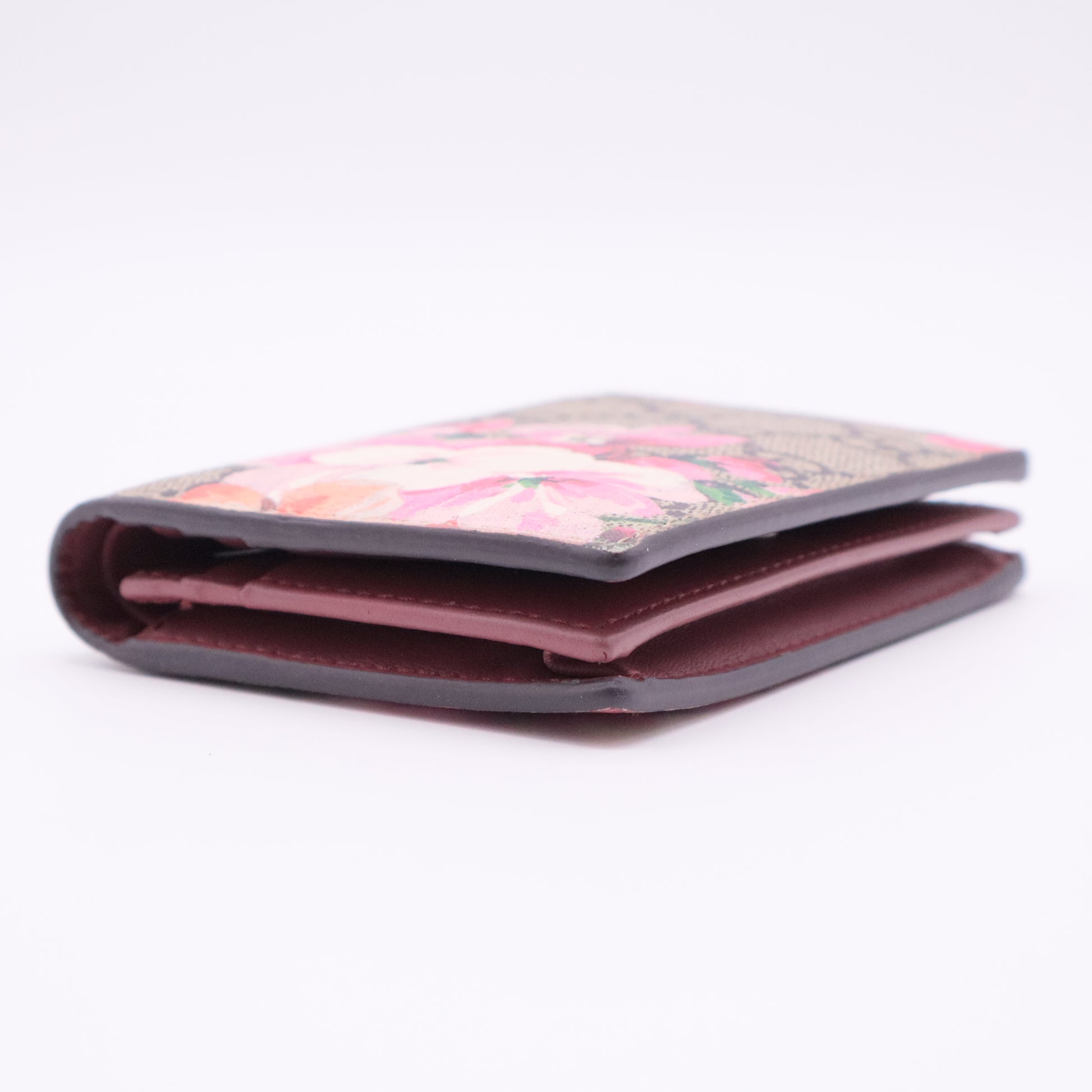 Flap Card Case Blooms Print GG Coated Canvas