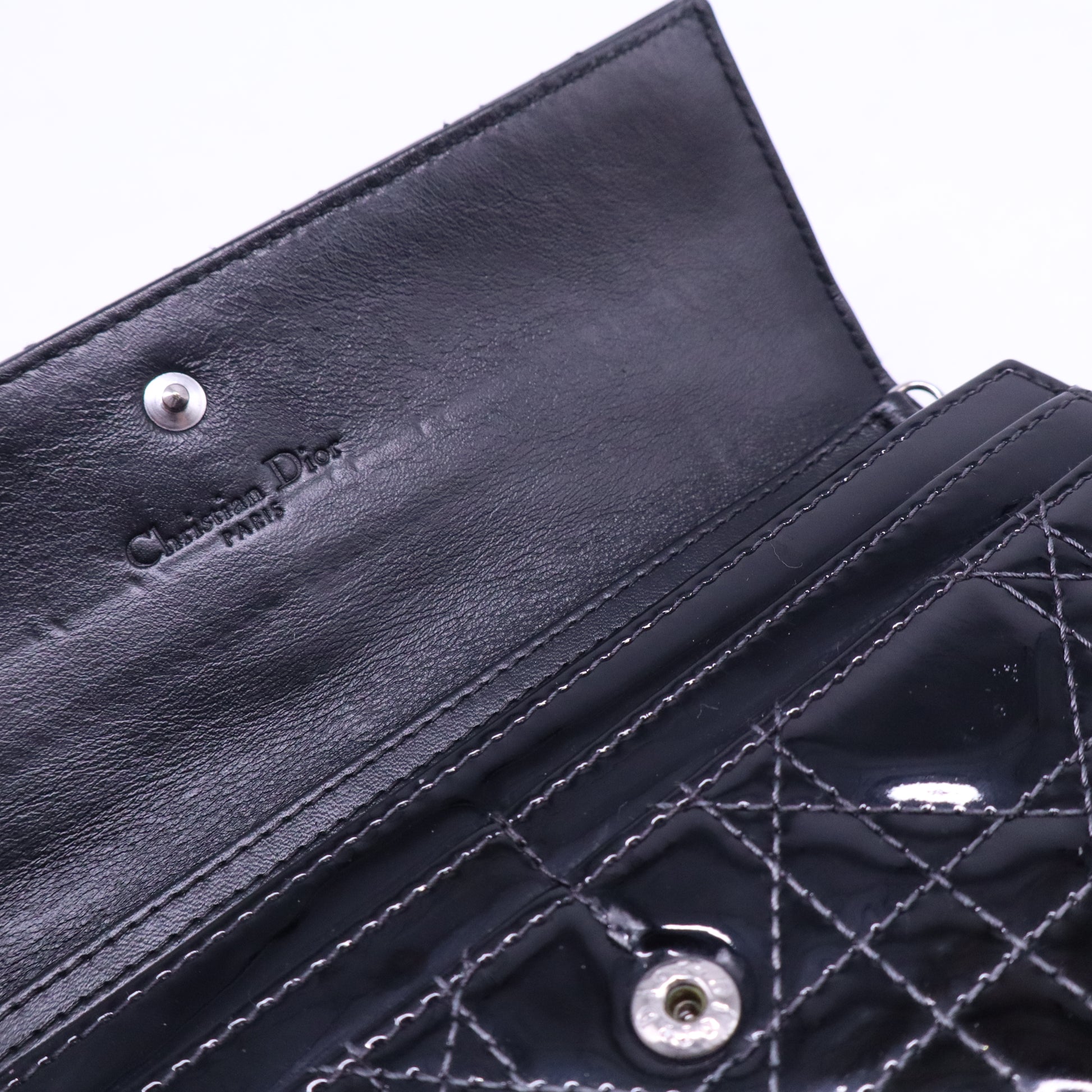 Patent Cannage Rendez-vous Chain Wallet Black W20718