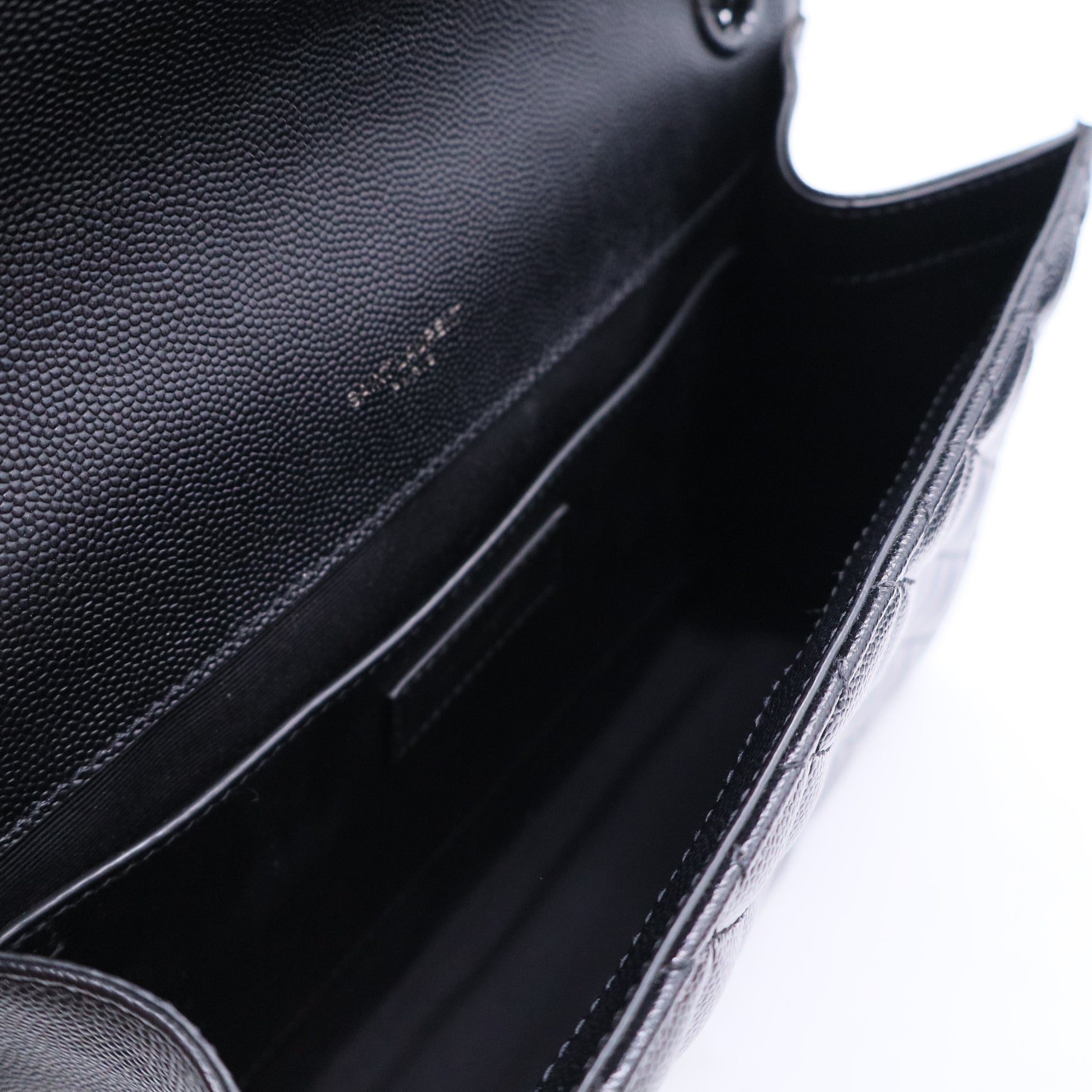 Grain De Poudre Textured Mixed Matelasse Triquilt Medium Monogram Monochrome Satchel Black B20326