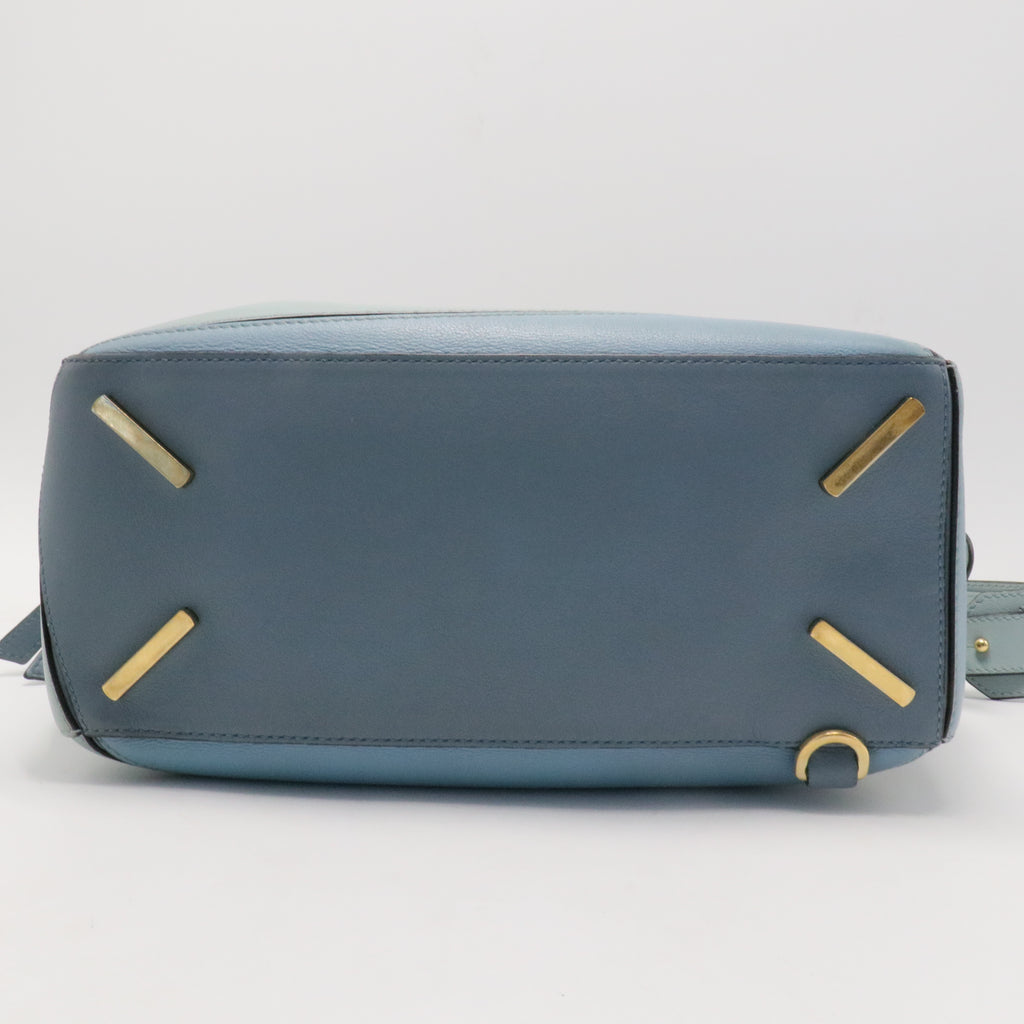 Calfskin Medium Puzzle Bag Aqua Light Blue Stone Blue