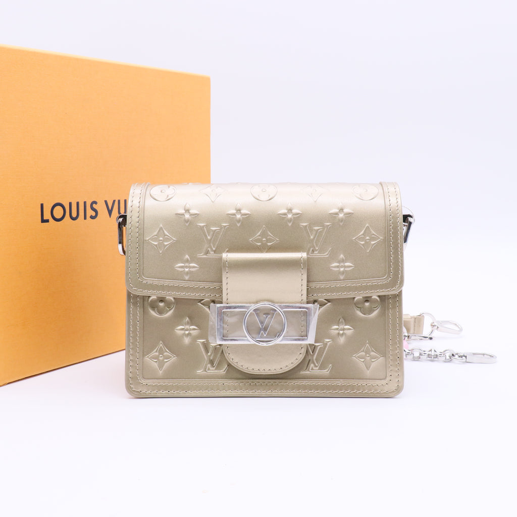 Louis Vuitton Dauphine Shoulder Bag Monogram Seal Leather Mini Twins