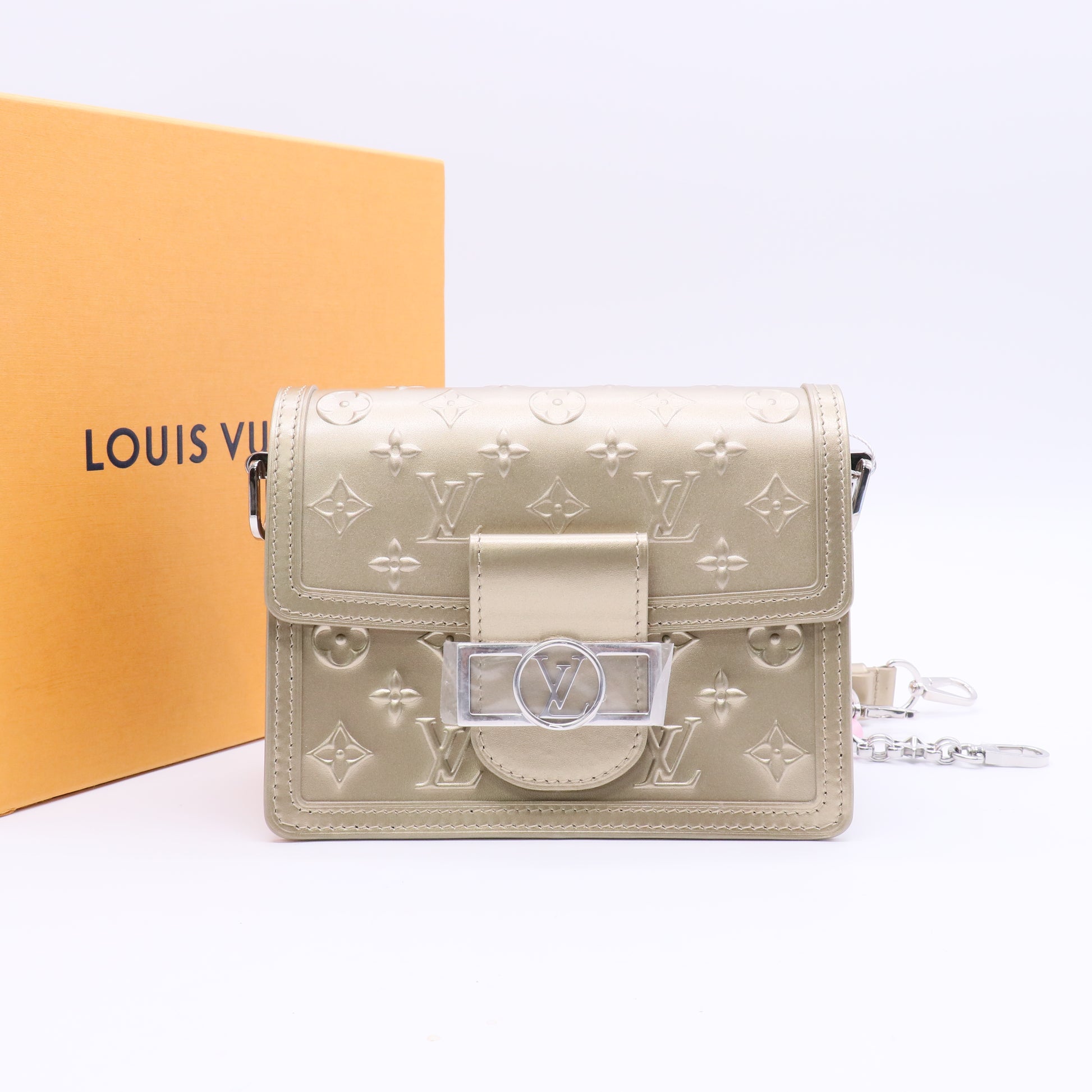 Louis Vuitton Dauphine Shoulder Bag Monogram Seal Leather Mini Twins