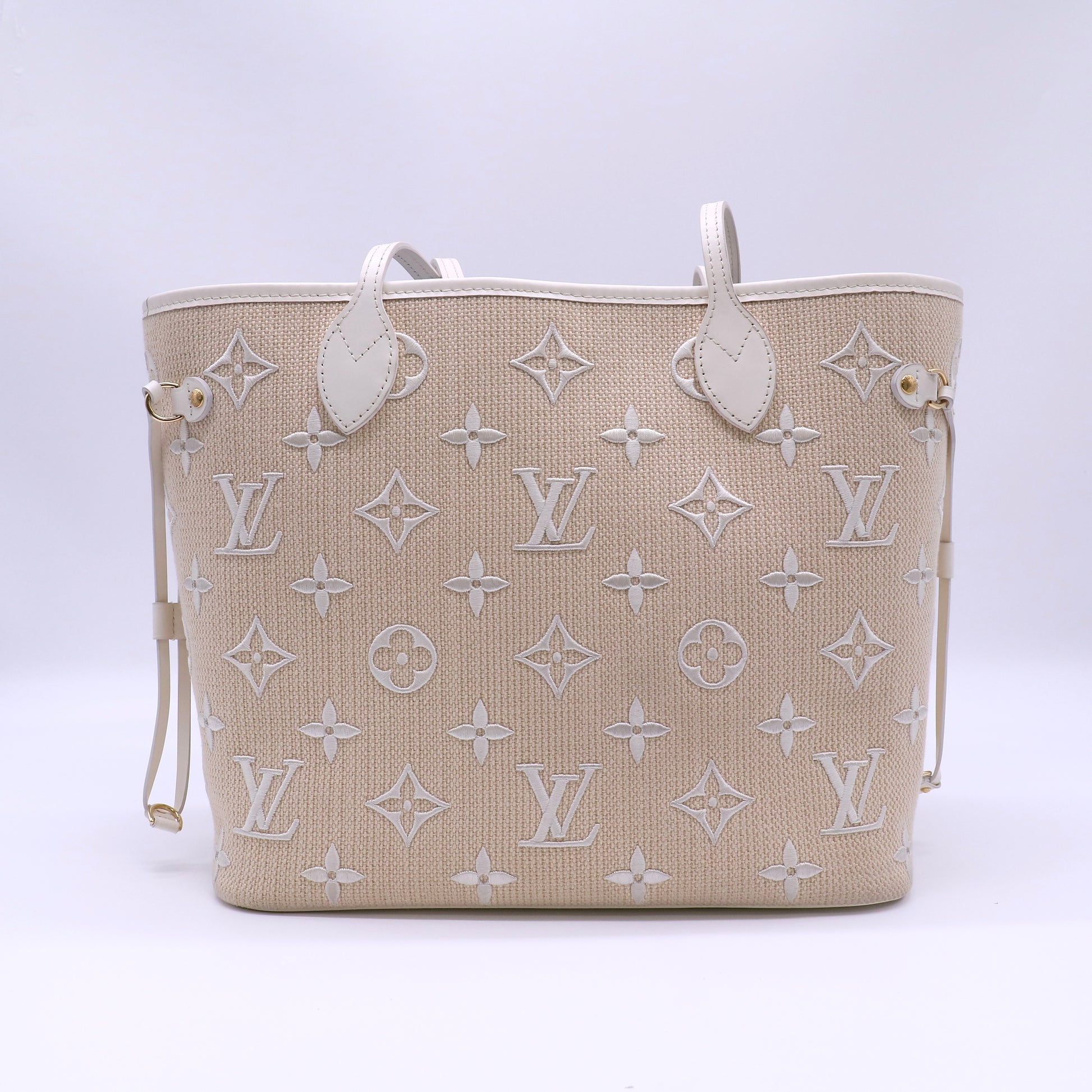 Neverfull NM Tote Monogram Embroidered Cotton MM Twins LDJ4502
