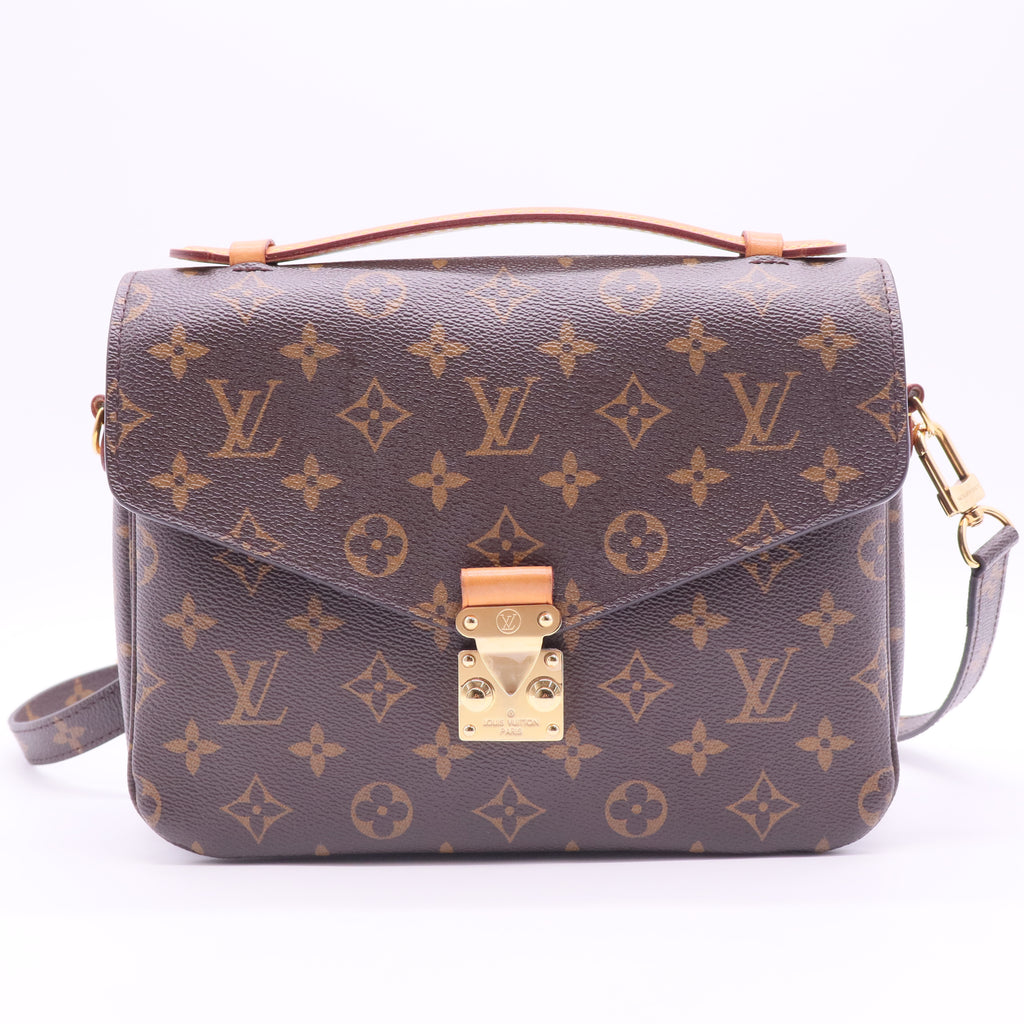 Brown Coated Canvas Monogram Pochette Metis twins