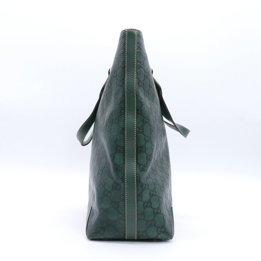 Green Guccissima Leather Slim Tote Bag twins