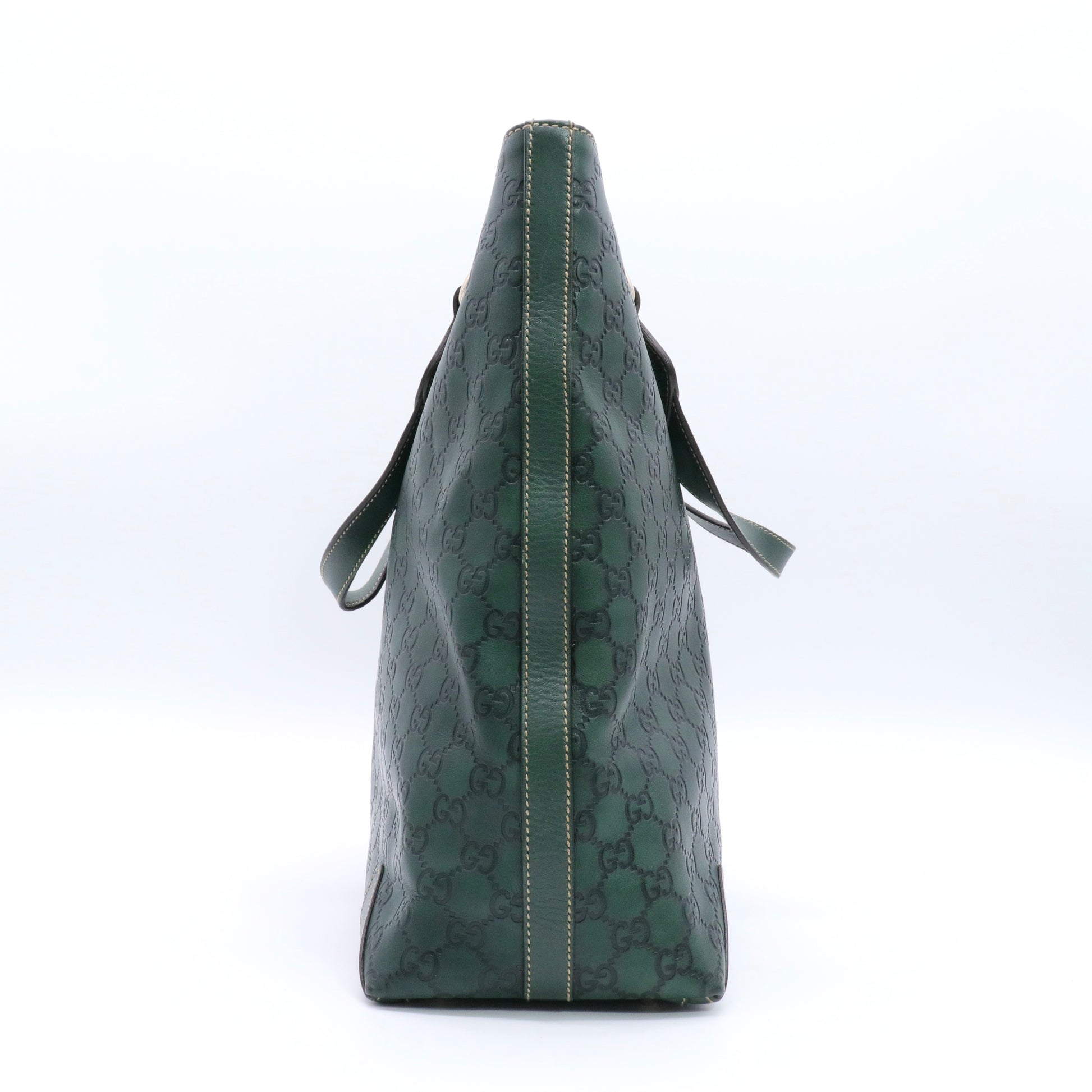 Green Guccissima Leather Slim Tote Bag twins