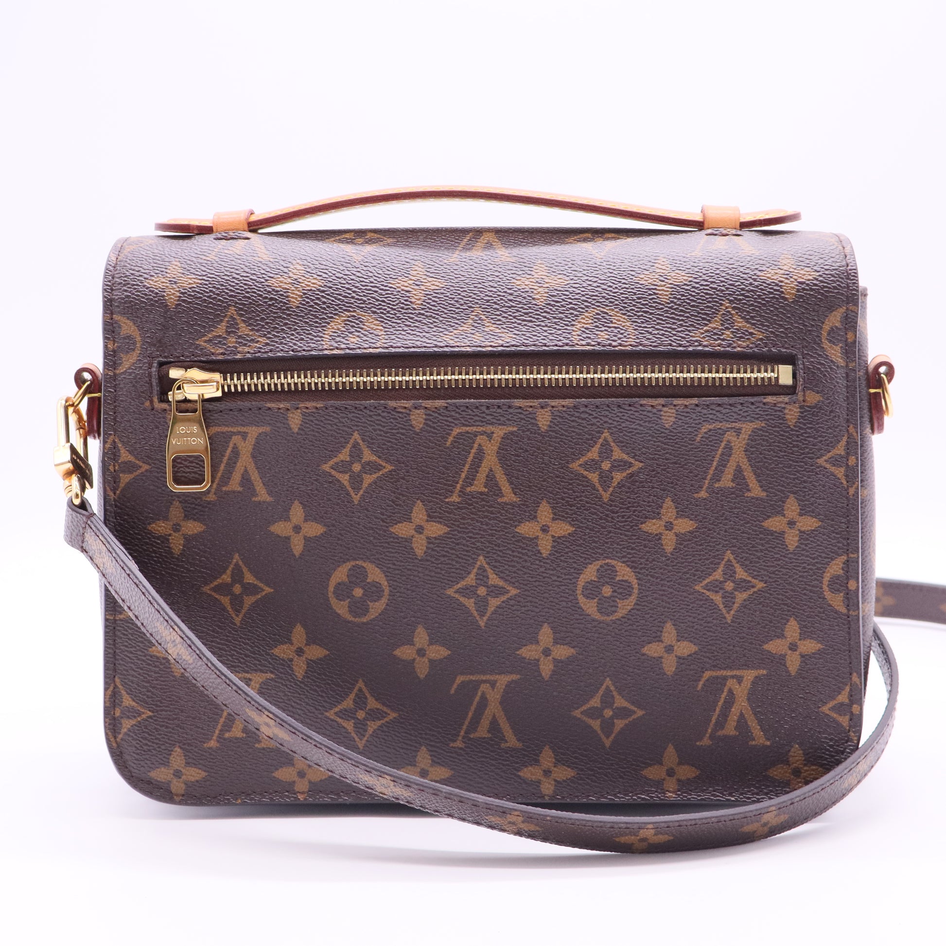 Brown Coated Canvas Monogram Pochette Metis twins