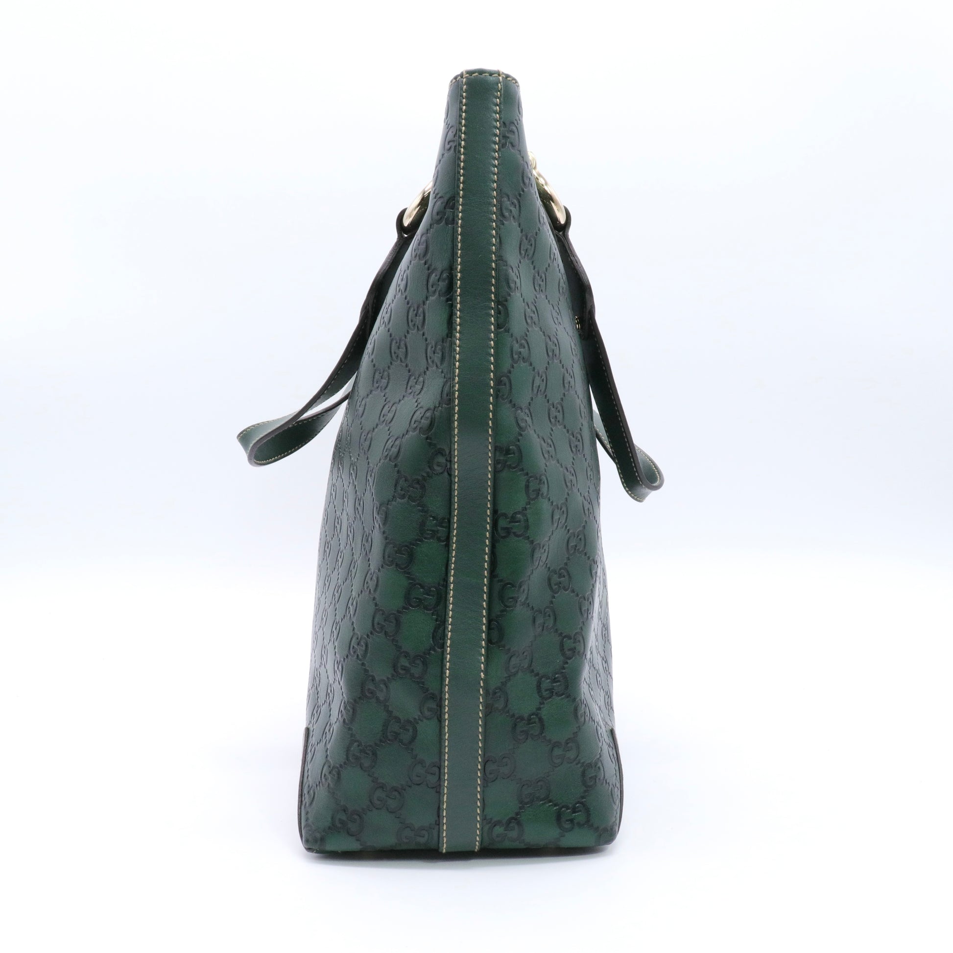 Green Guccissima Leather Slim Tote Bag twins