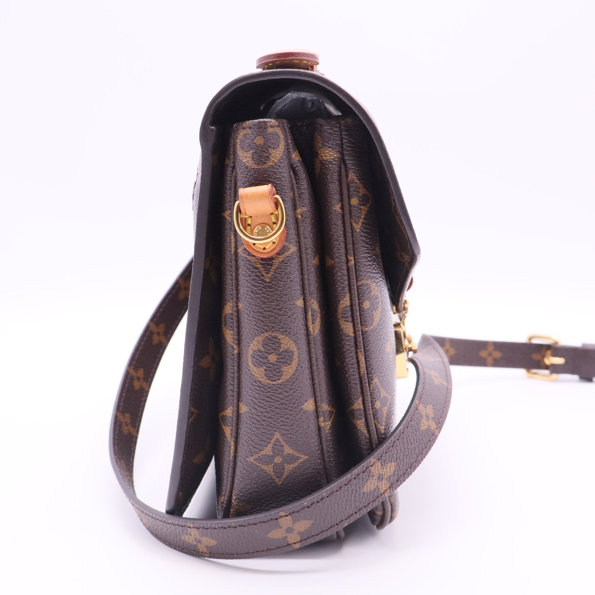 Brown Coated Canvas Monogram Pochette Metis twins