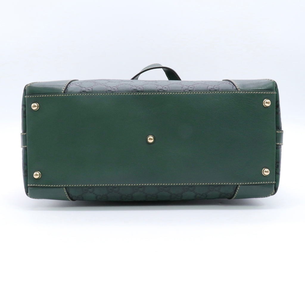 Green Guccissima Leather Slim Tote Bag twins