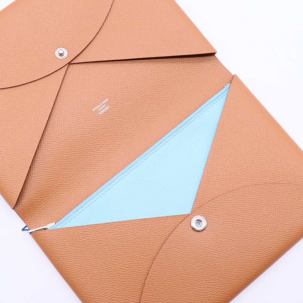 Hermès Hermes Calvi Gold Card Holder Epsom Leather Twins
