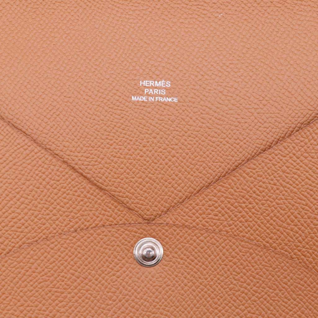 Hermès Hermes Calvi Gold Card Holder Epsom Leather Twins