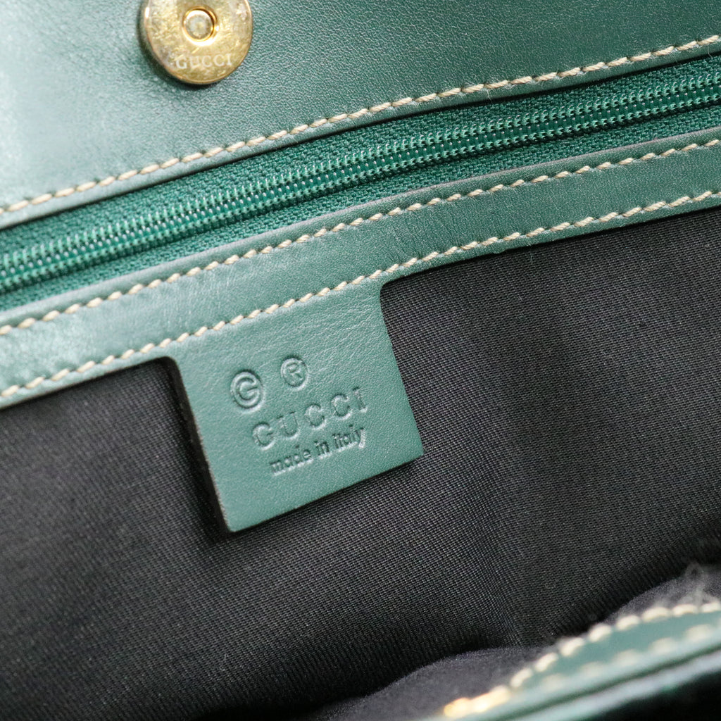 Green Guccissima Leather Slim Tote Bag twins