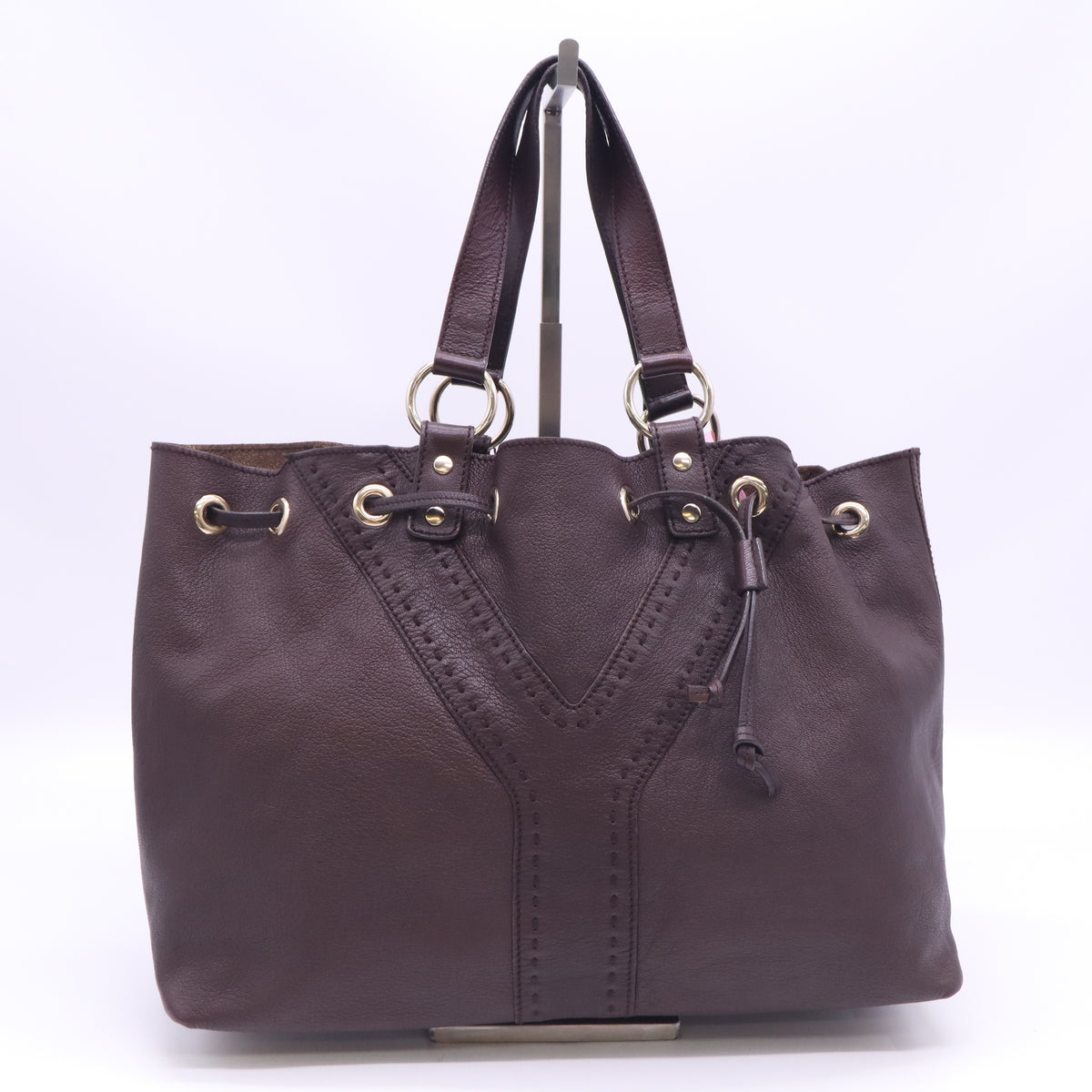 Yves Saint Laurent Calfskin Reversible Double Sac Y Tote Bag twins LDJ6091