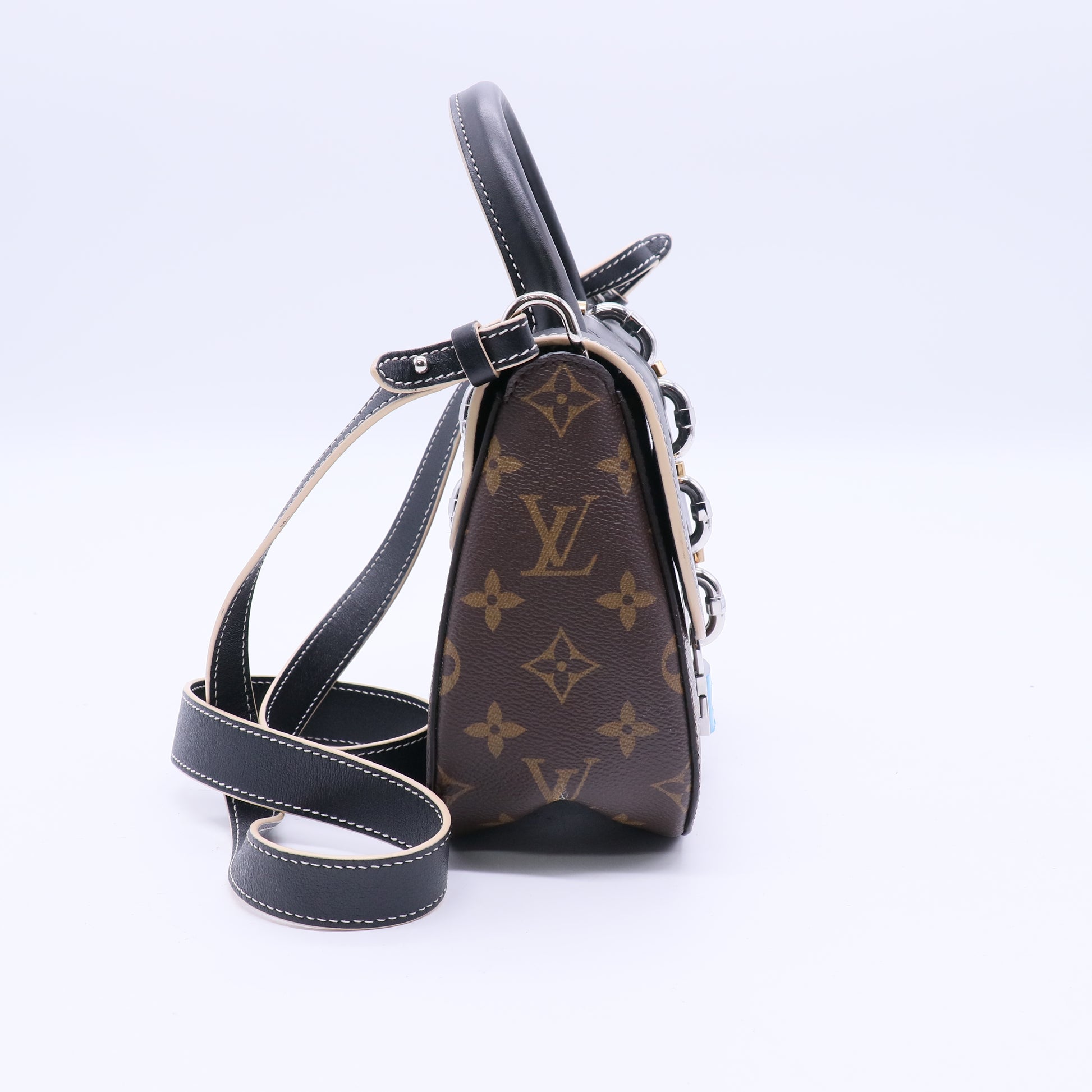 Chain It Handbag Monogram Canvas with Leather PM Twins B20601