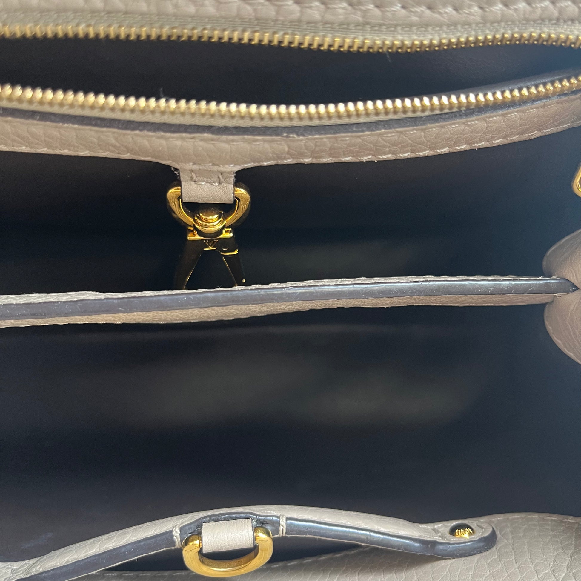 Capucines BB Pebble Taurillon with Gold Hardware twins