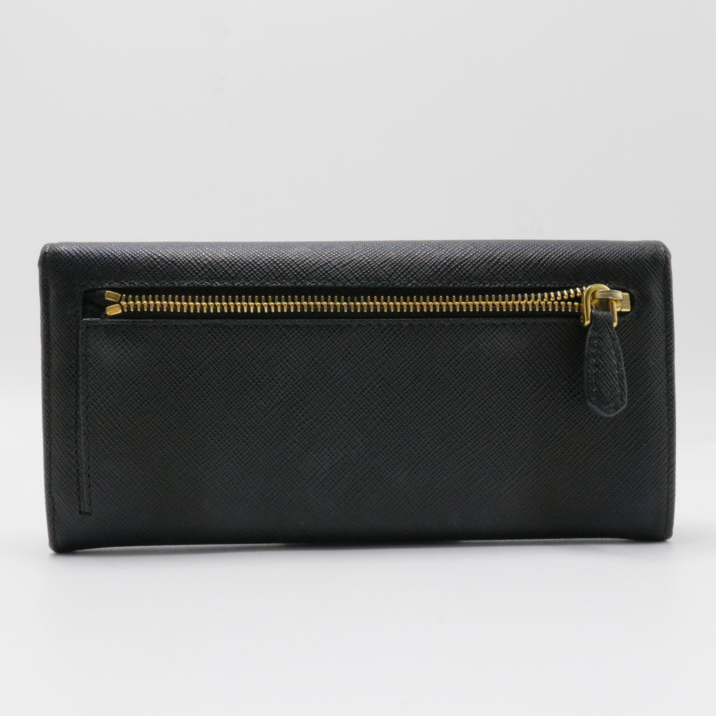 Flap Wallet Saffiano Leather Long