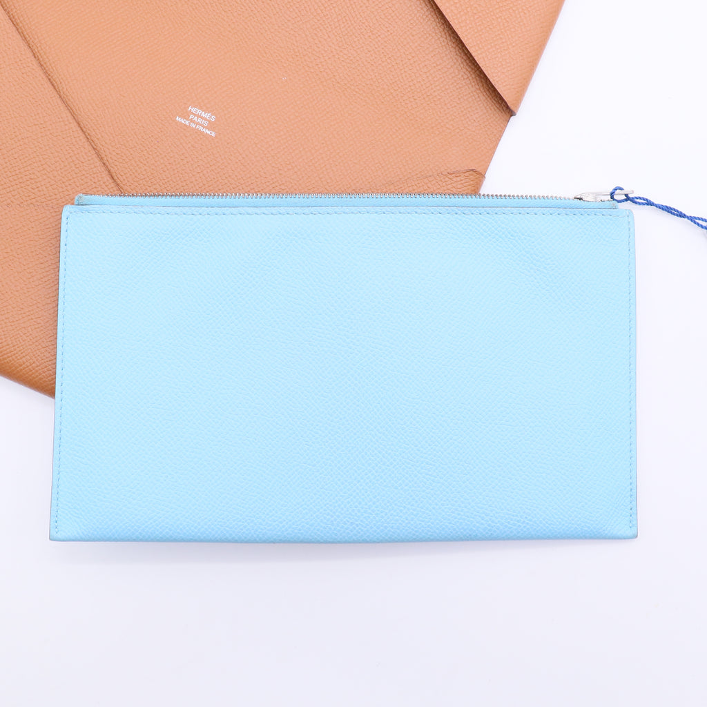 Hermès Hermes Calvi Gold Card Holder Epsom Leather Twins