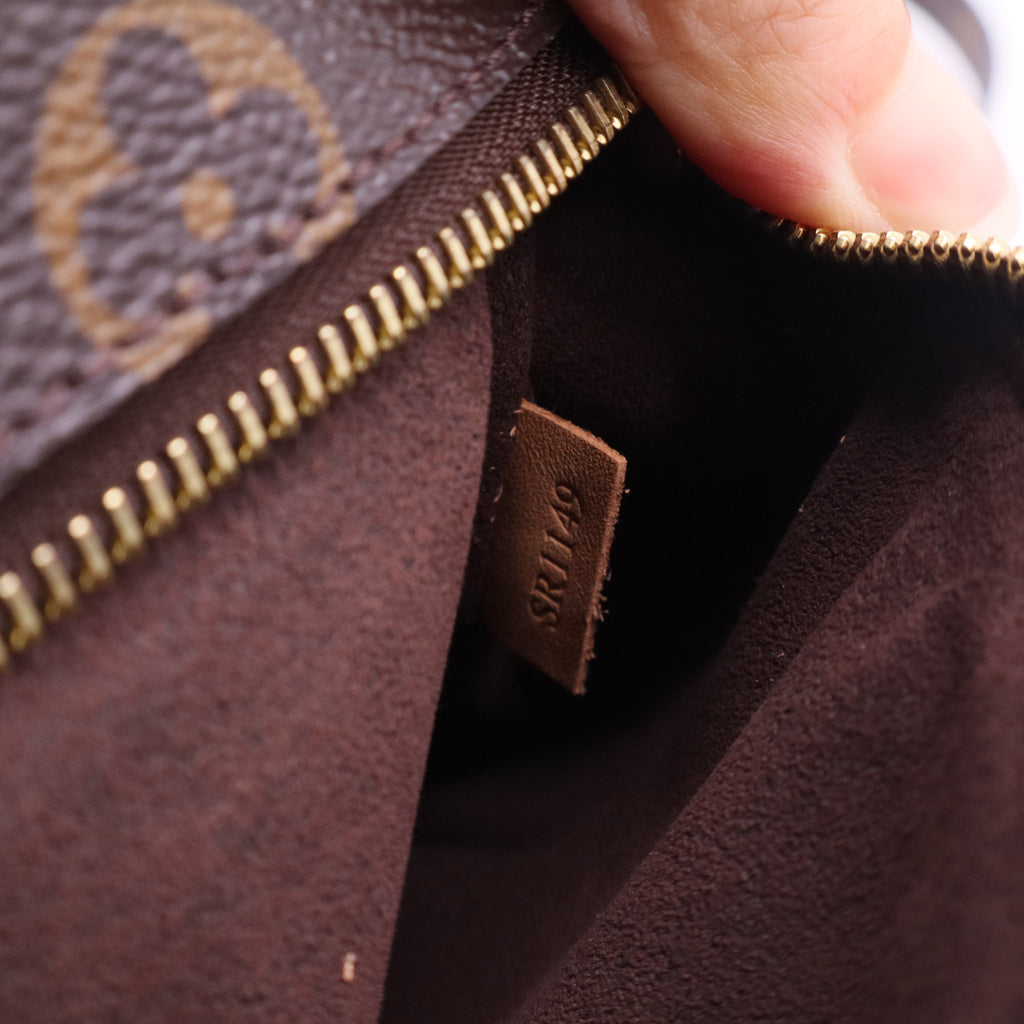 Brown Coated Canvas Monogram Pochette Metis twins