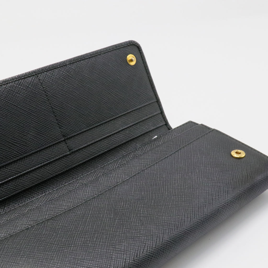 Flap Wallet Saffiano Leather Long