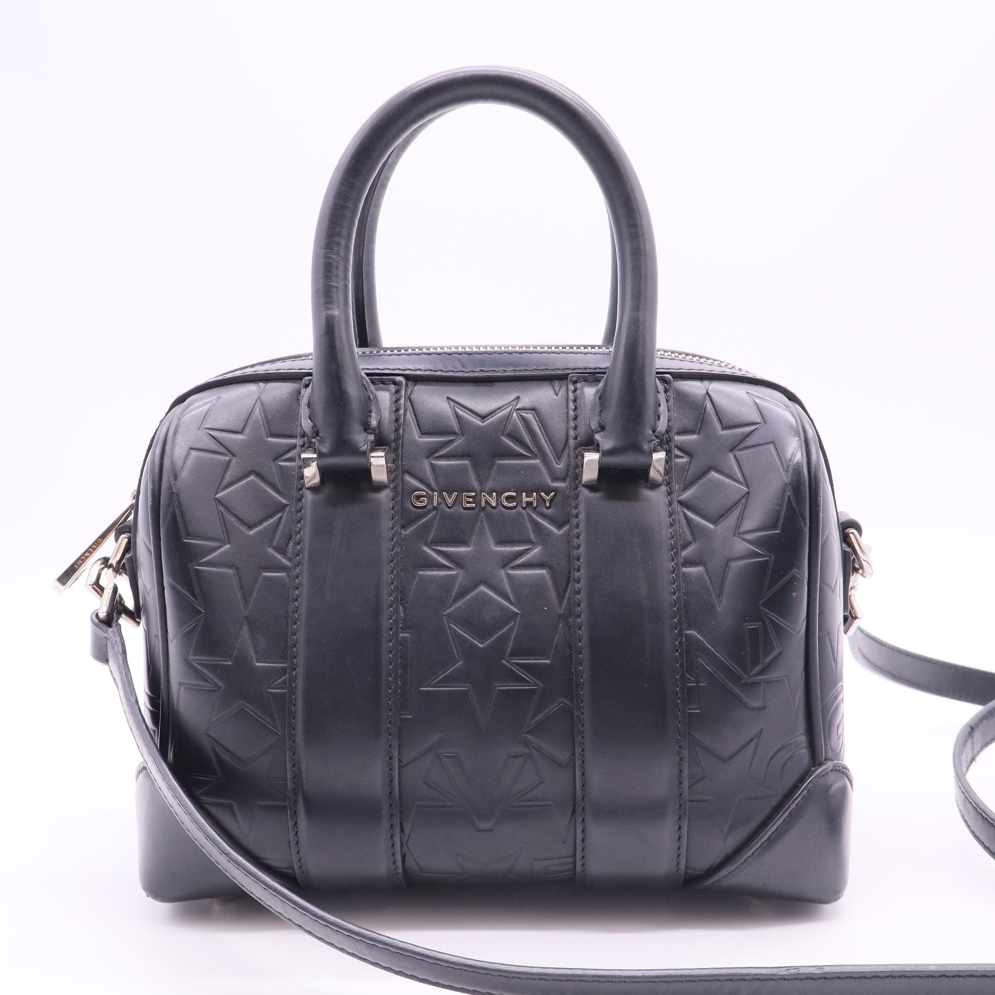 Calfskin Star Embossed Medium Lucrezia Black