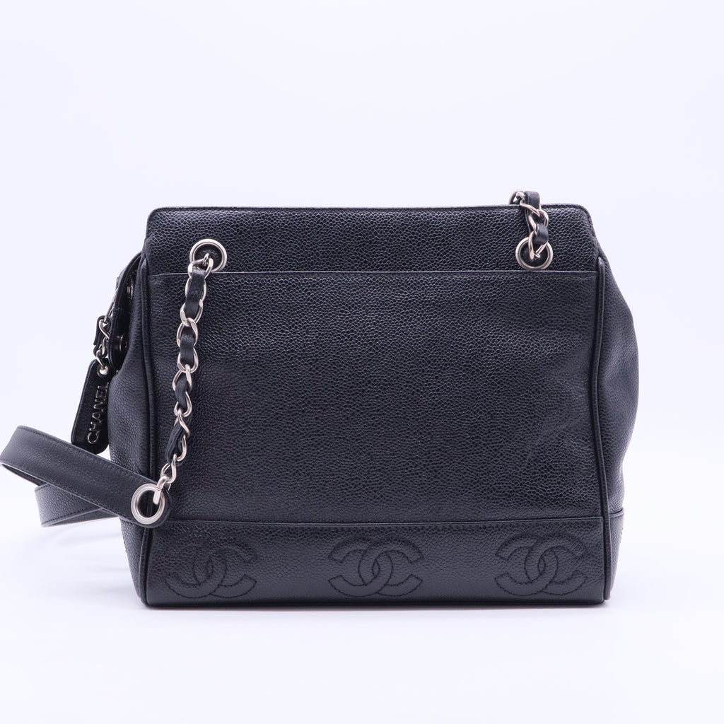 Vintage Stitched CC Shoulder Bag Caviar Small