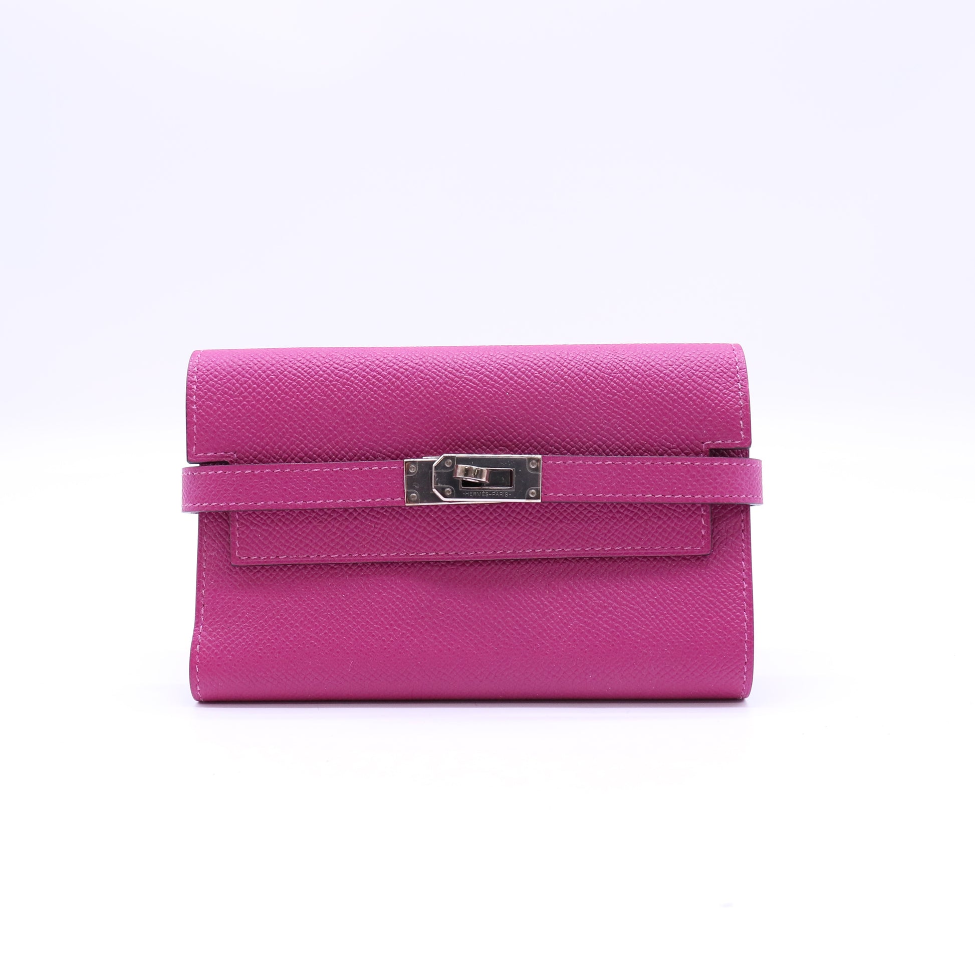 Hermes Kelly Wallet Medium Epsom Rose Pourpre twins LDJ4519