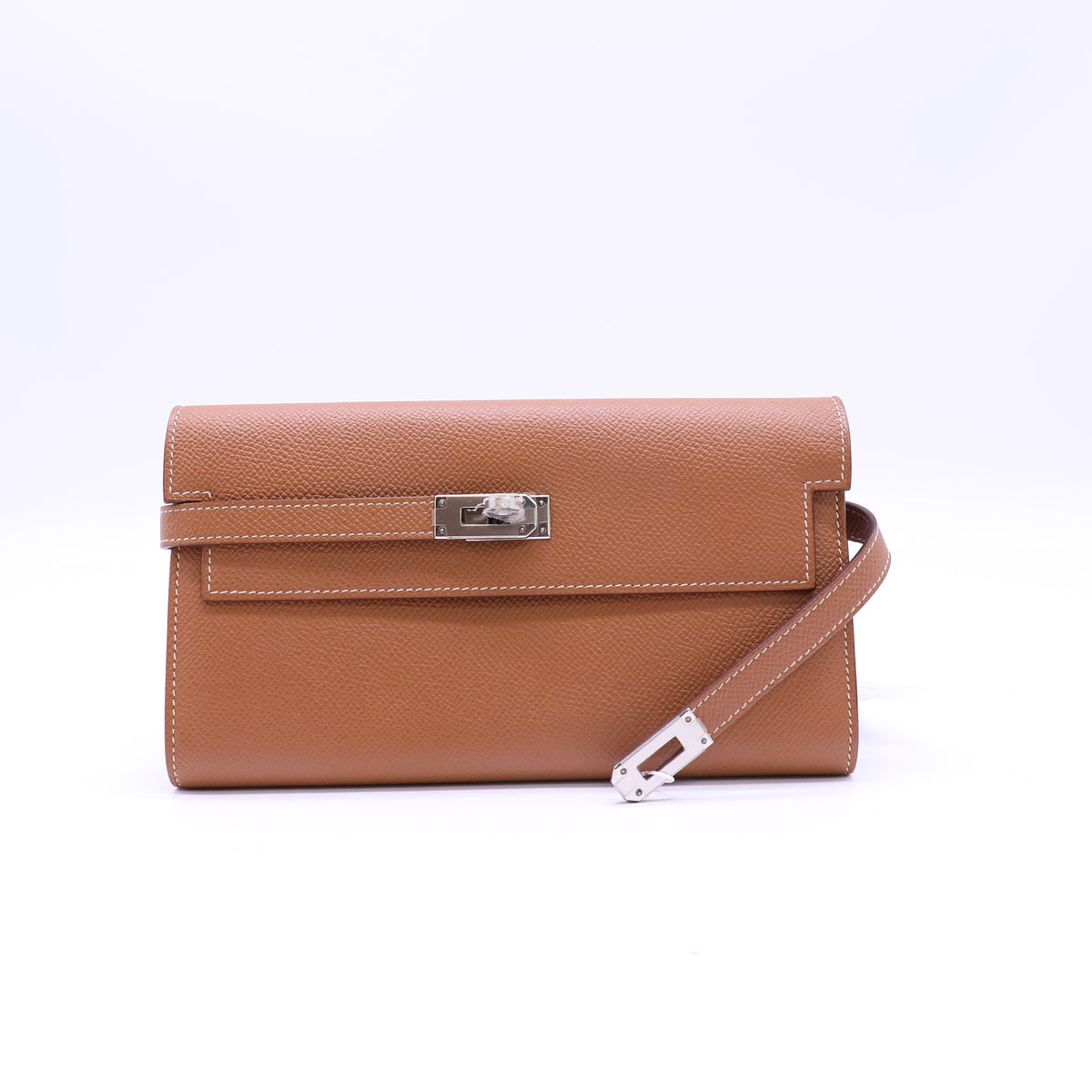 Hermes Epsom Kelly Longue Wallet Gold twins LDJ4518