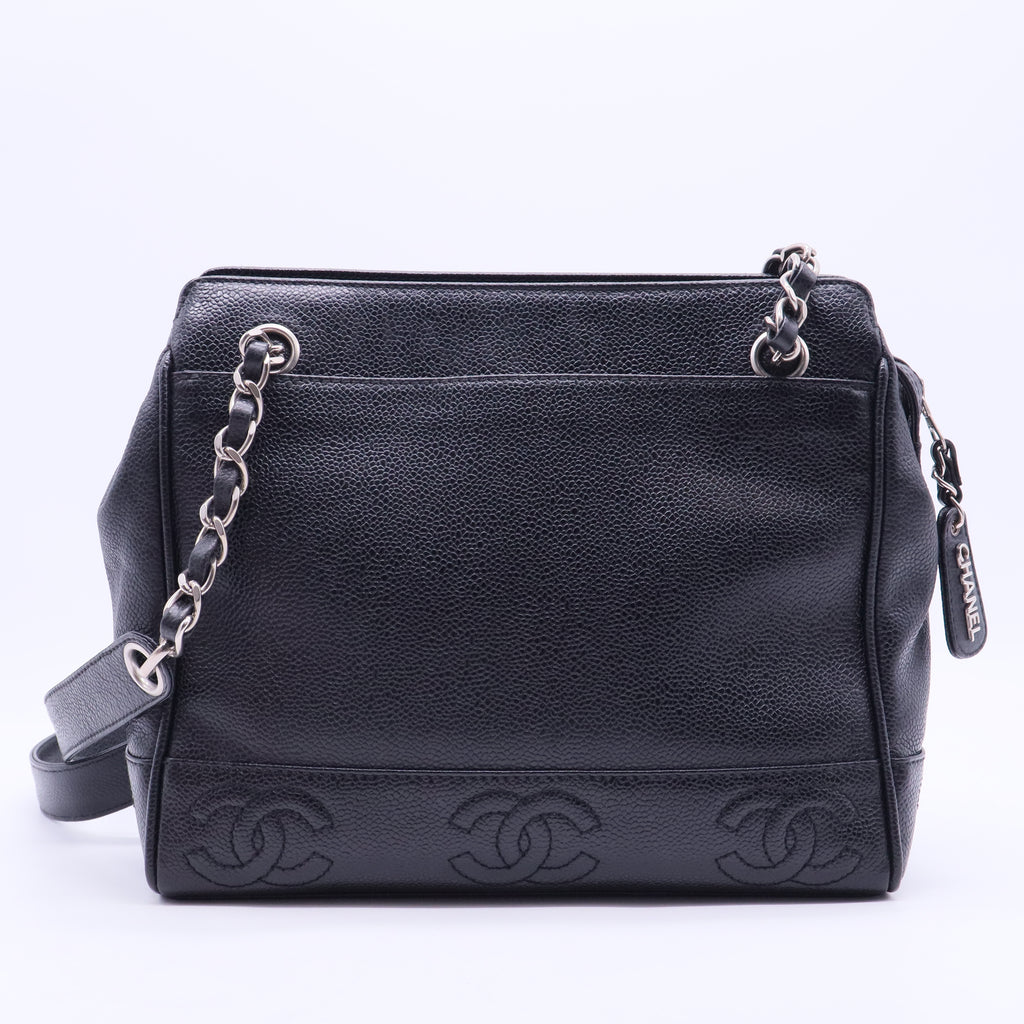 Vintage Stitched CC Shoulder Bag Caviar Small