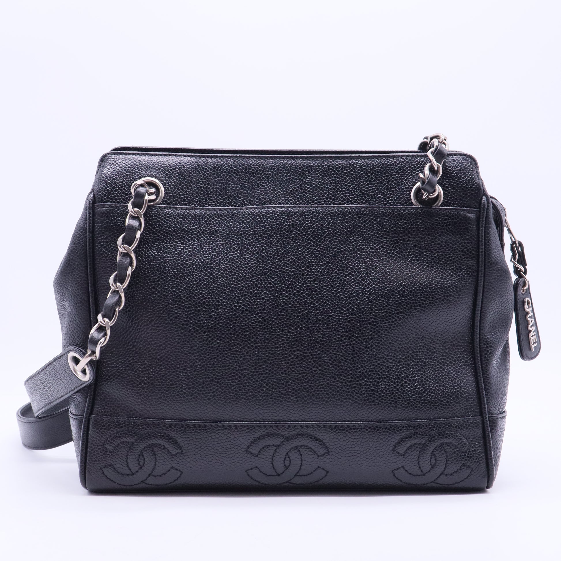 Vintage Stitched CC Shoulder Bag Caviar Small