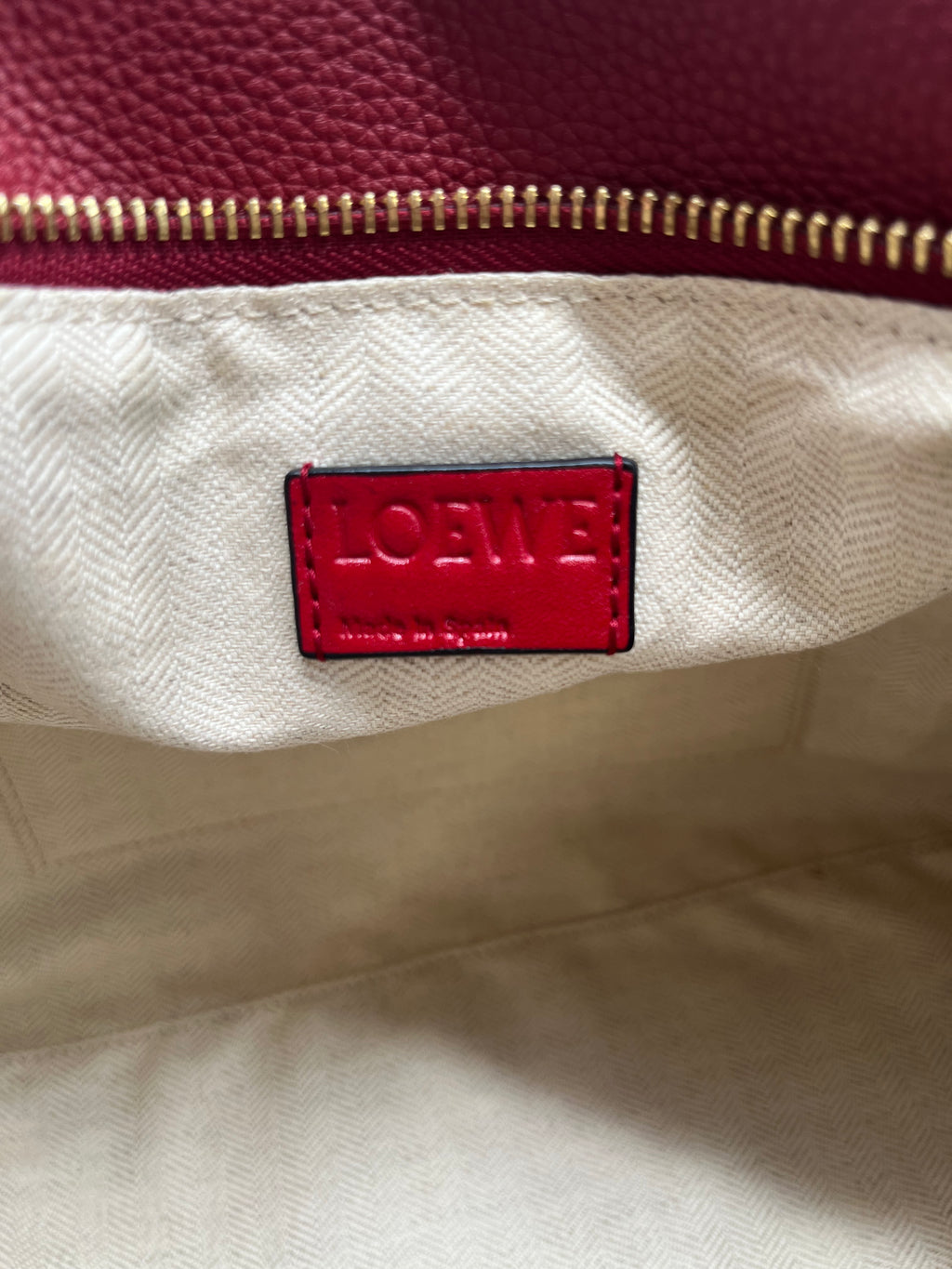 Calfskin Medium Puzzle Bag Wine With Gold Hardware twins