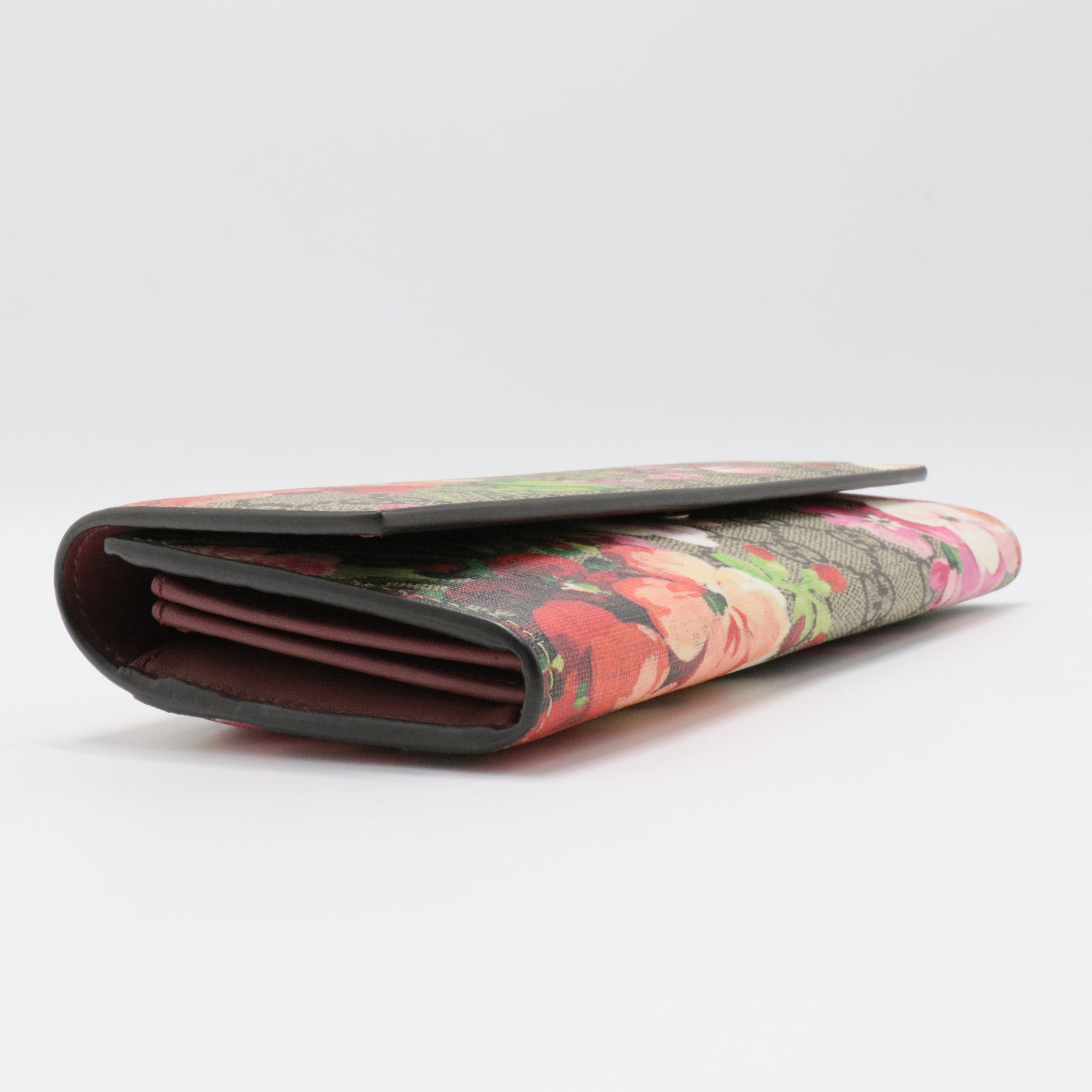 Continental Wallet Blooms Print GG Coated Canvas