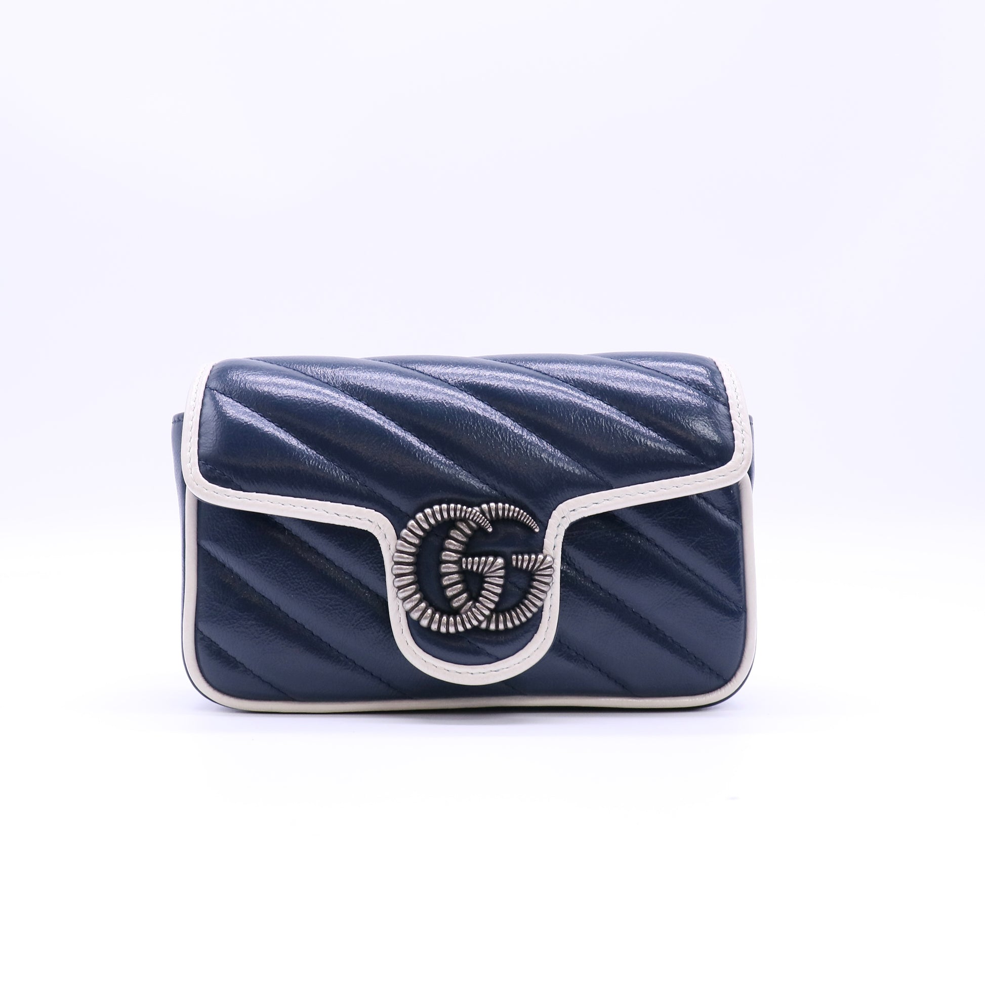 Gucci GG Marmont Blue/White two tone twins bag LDJ4525