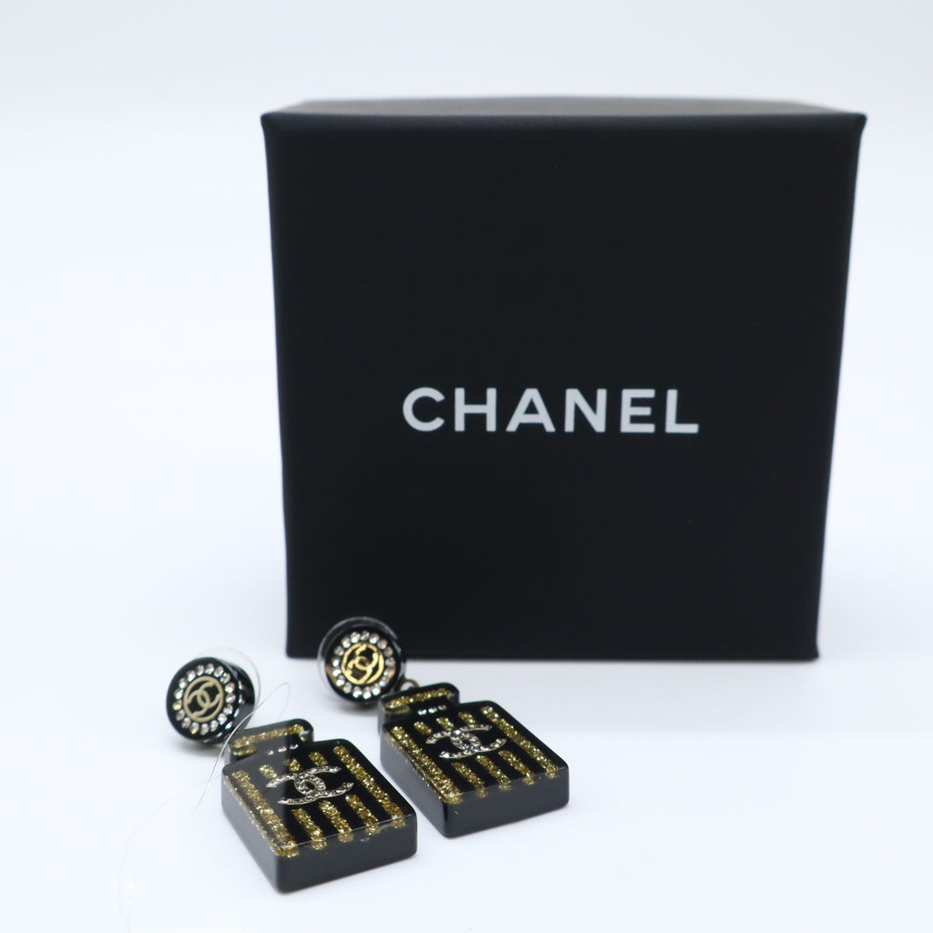 Chanel Perfume Bottle Earrings Twins LDJ4537