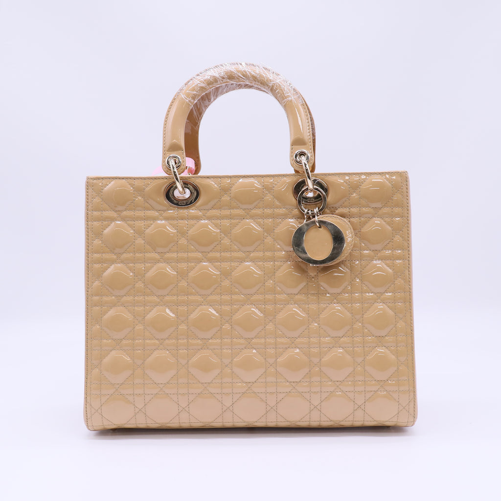 Patent Cannage Large Lady Dior Twins LDJ4528