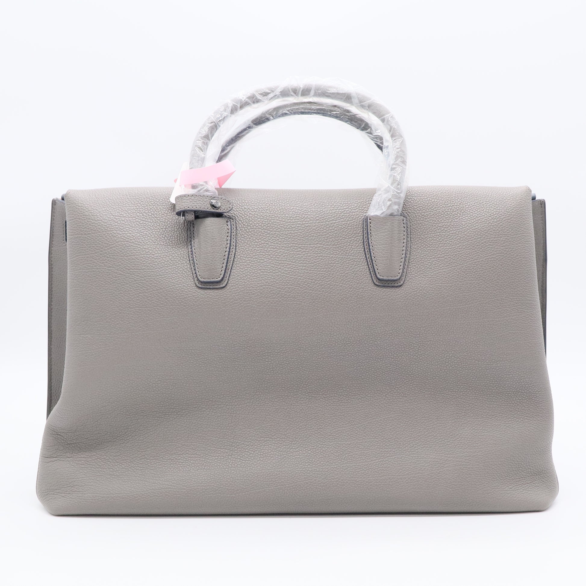 MCM Grained Calfskin Large Milla Tote Arch Grey TWins
